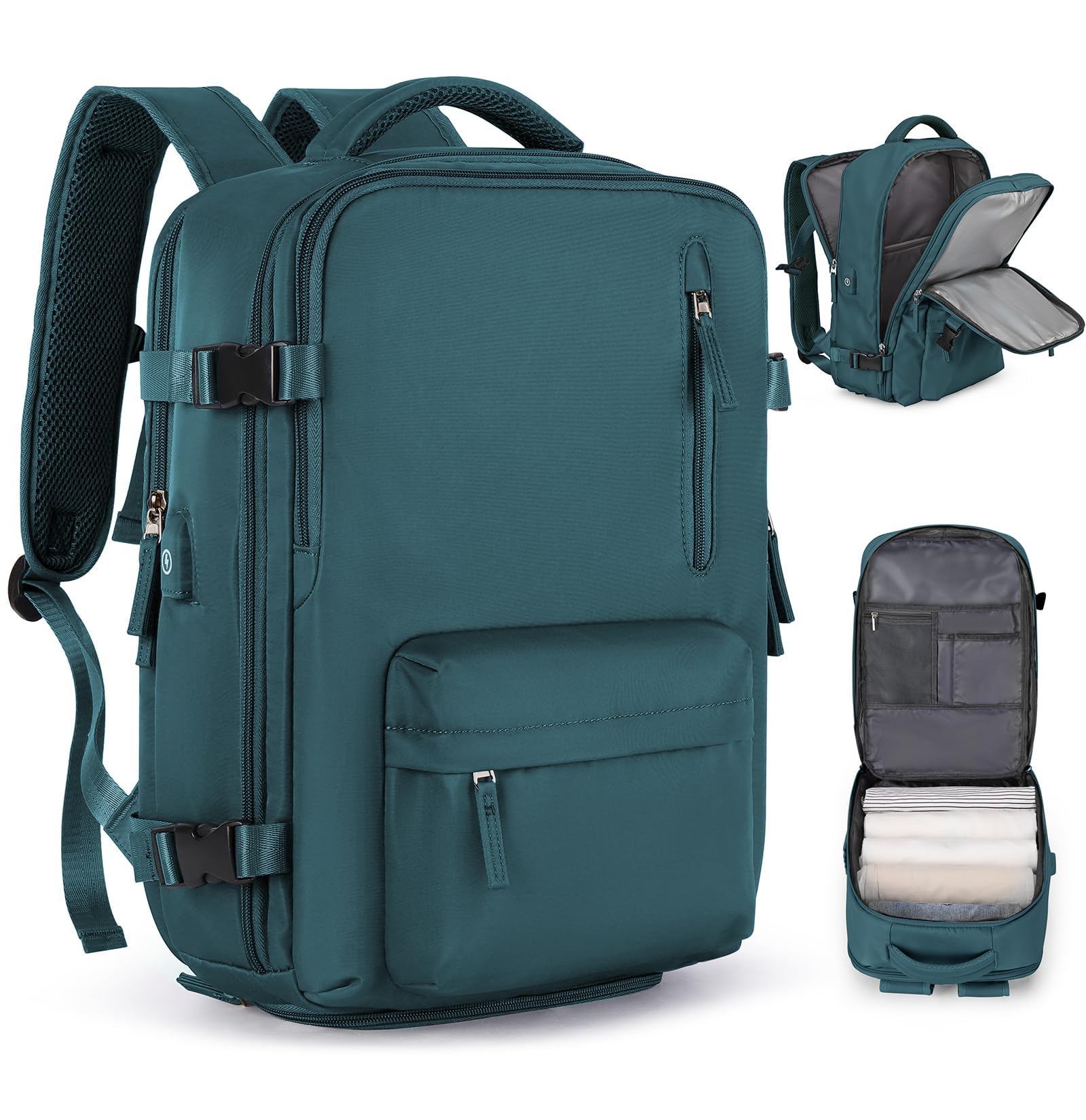 SEAFEW Sac à dos de Voyage Cabine Avion 40x30x20 pour Ryanair sous le siege | Sac à dos voyage léger,bagage à main cabine avion,compartiment ordinateur portable,weekend excursions courtes,bleu paon