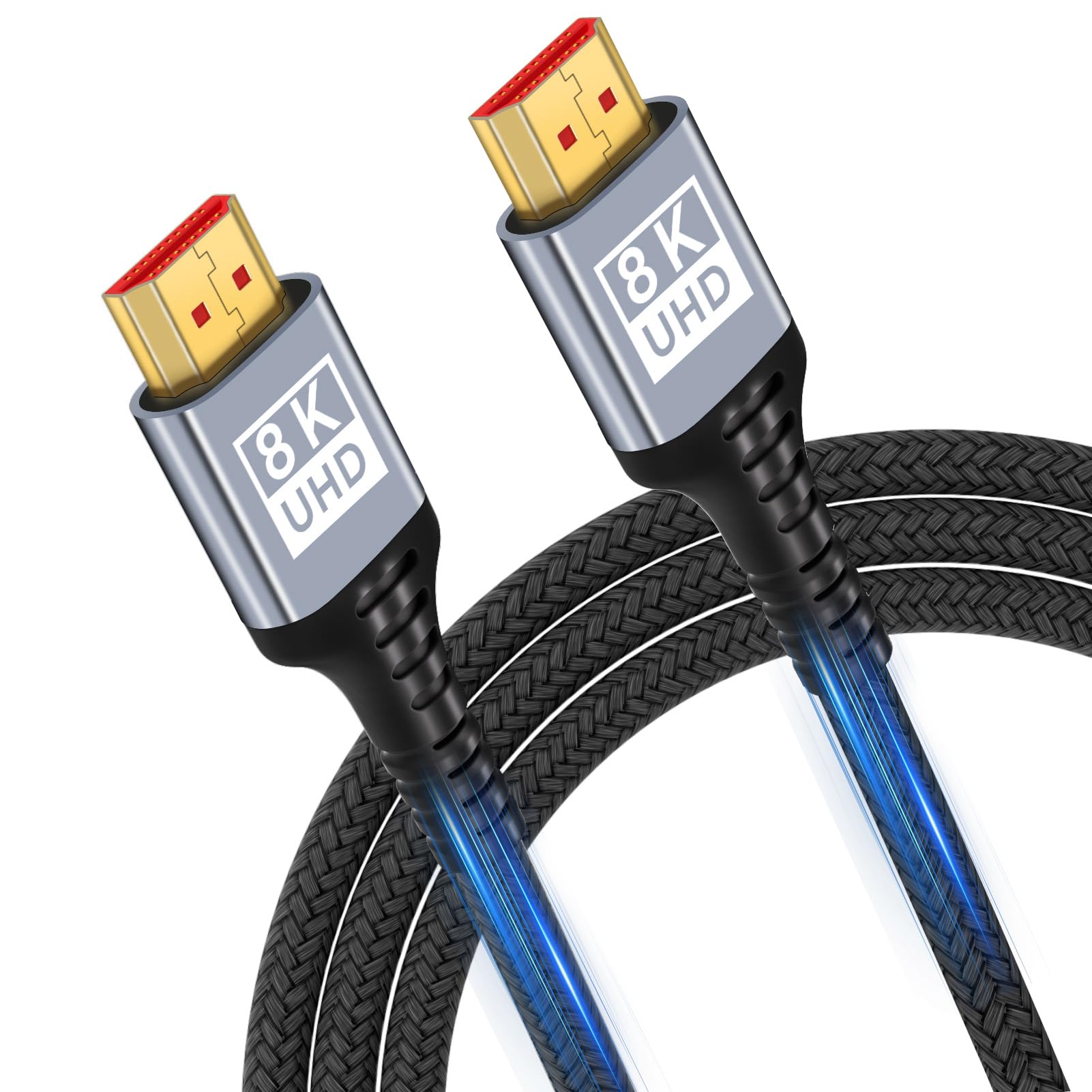 Câble HDMI 3M 2.1 10K 8K,câble HDMI ultra haute vitesse 48Gbit/s 10K 8K@60Hz 4K@120Hz 7680P,HDMI 2.1 prend en charge HDR10 eARC 3D HDCP 2.2et2.3,compatible avec PS5/4 X-Box HDTV lecteur/moniteur/PC