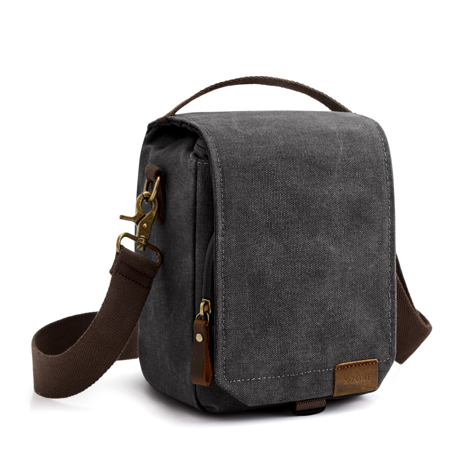 S-ZONE Sac pour Appareil Photo Petit Reflex Numérique en Toile Hydrofuge pour Photographes