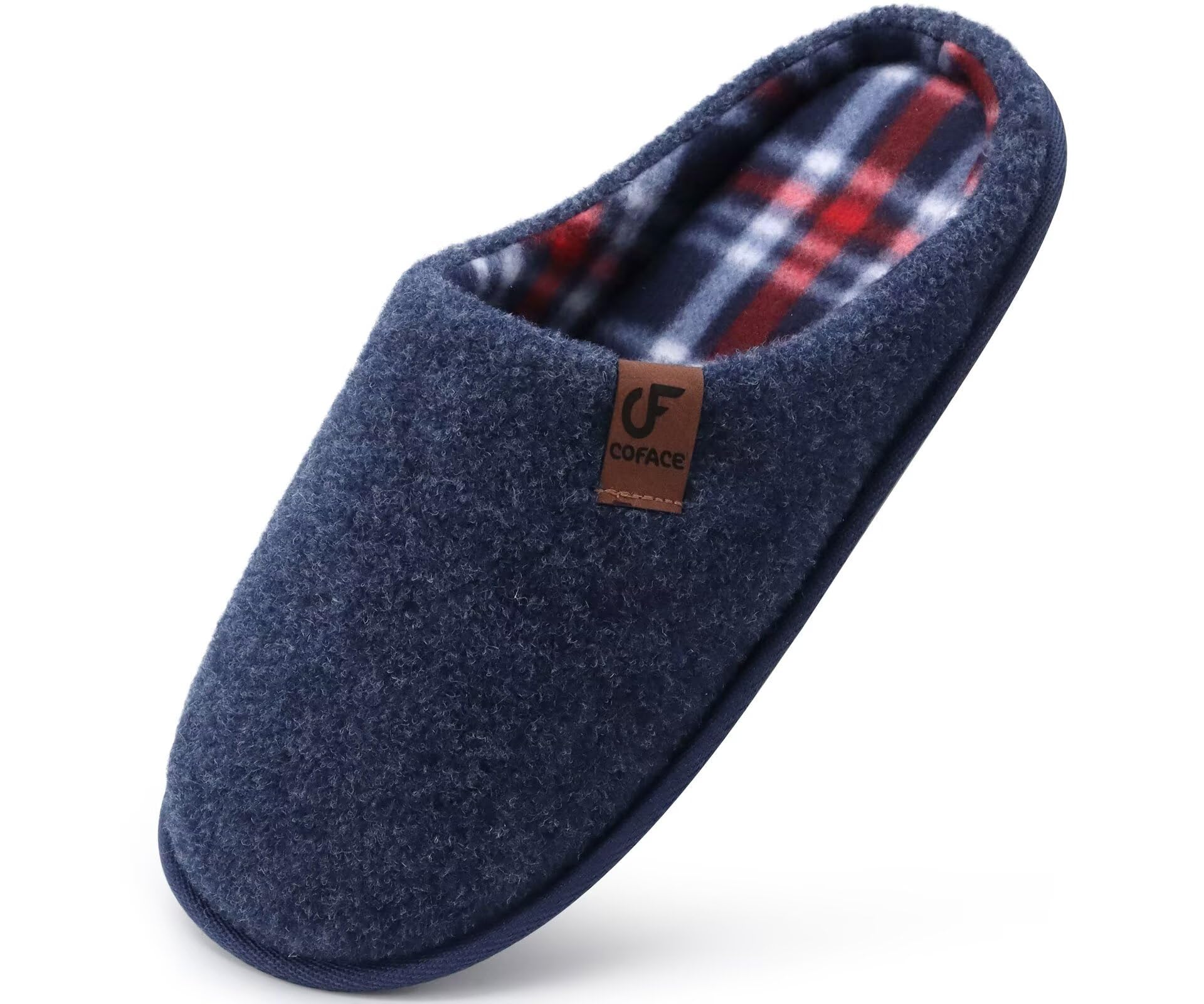 COFACE Chaussons Homme Hiver Chaud en Mousse à Mémoire Pantoufles | En Feutre Pour Intérieur/Extérieur de Forme Chaussures En avec Semelle Antidérapante en Caoutchouc Taille 40-49