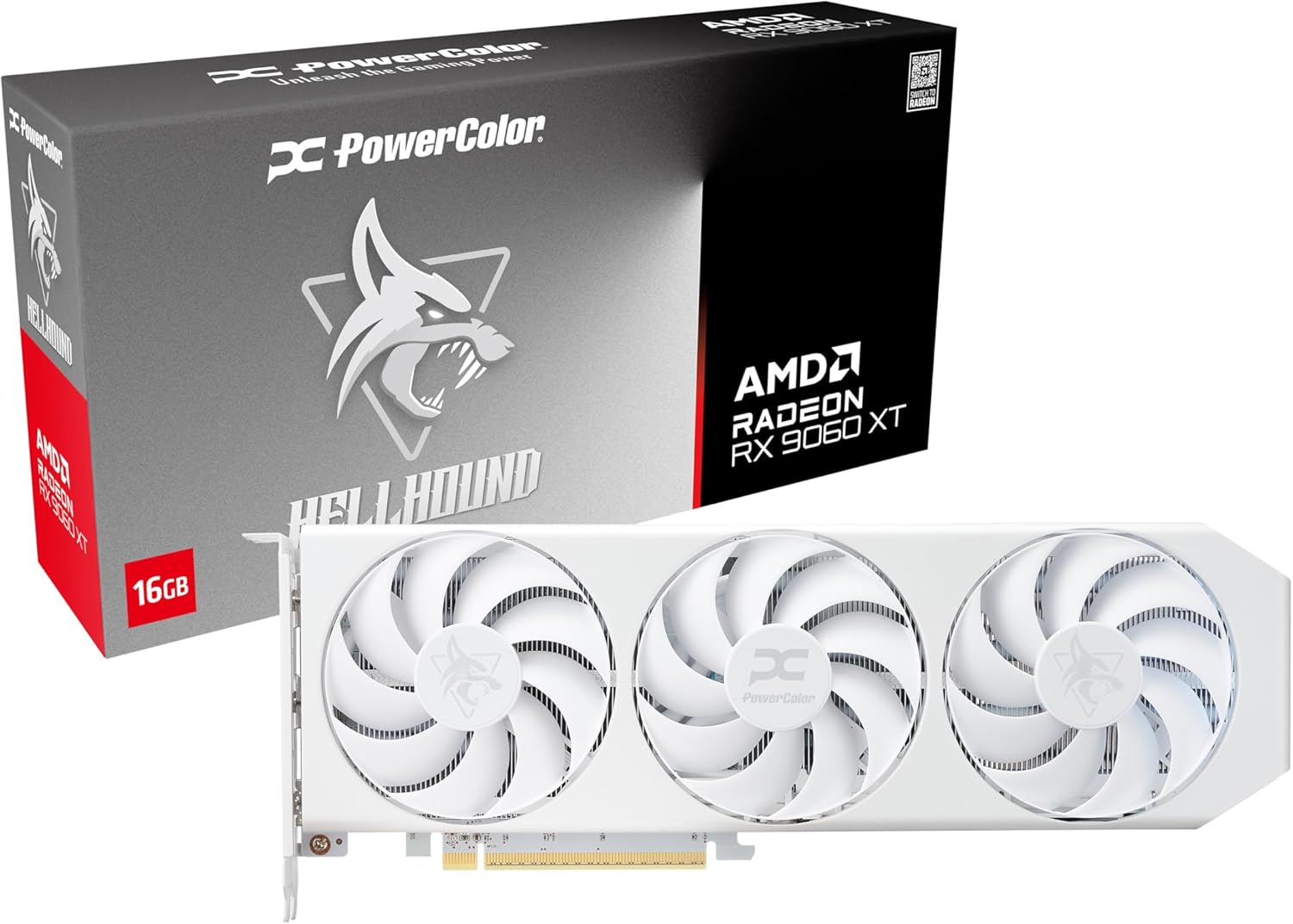 Powercolor Radeon RX 9060 XT Hellhound Spectral White 16G