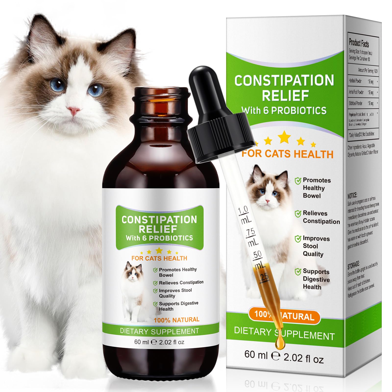 Laxatif pour Chat Constipé,Soulagement De La Constipation pour Les Chats, Favorise Un Intestin Sain, Soulagement en Douceur De La Constipation chez Les Chats