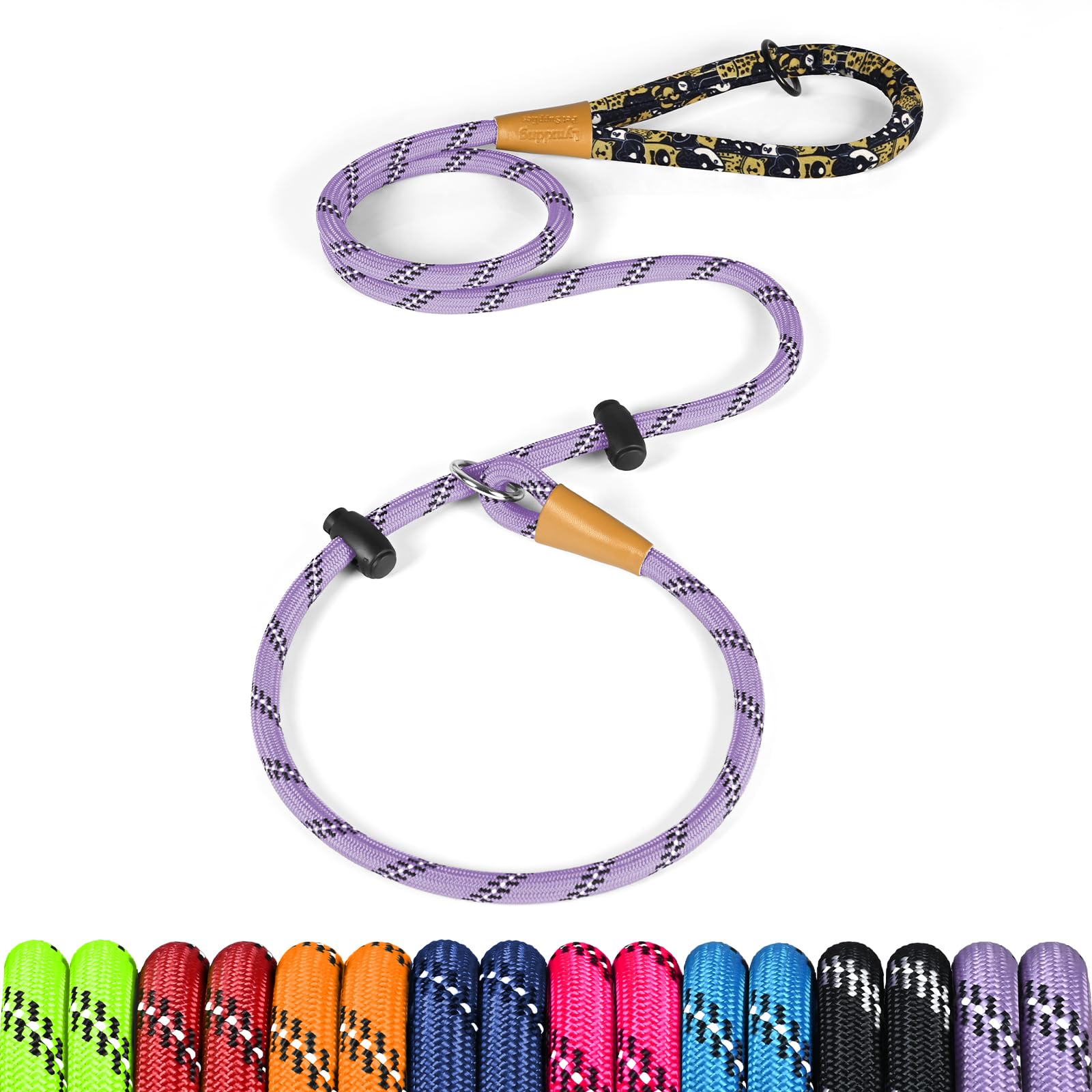 Lynxking Laisse Chien de 180 cm, Laisse Lasso pour Chien avec Poignée Confort, Réfléchissante et Résistante pour Petits, Moyens et Grands Chiens Viola Claro