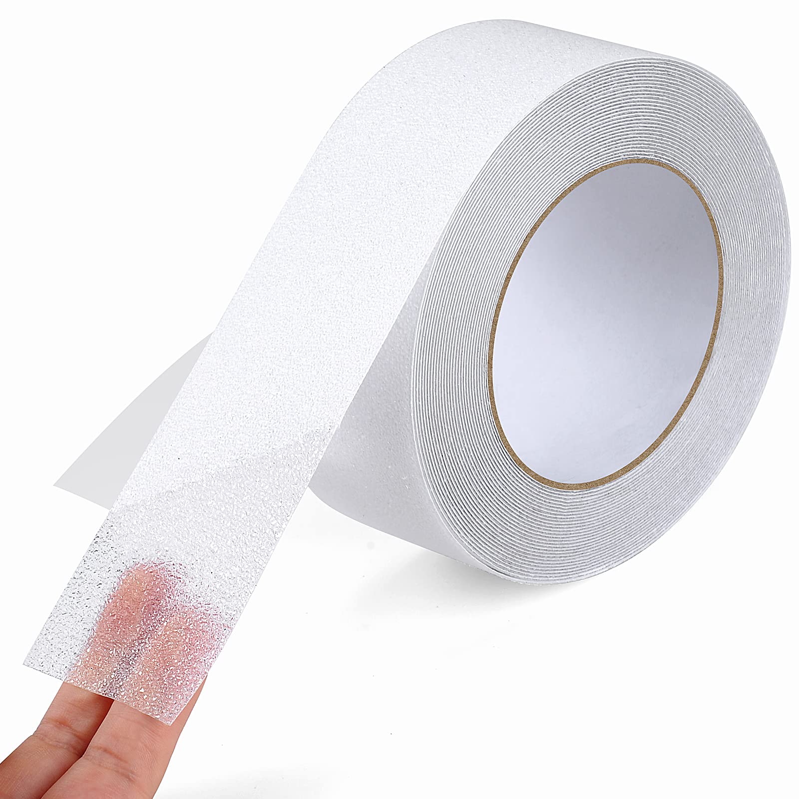 OQingluan Bande Antidérapante Adhésive, 5cm*5m, Bande Sécurité Antidérapant | Ruban de Traction Antidérapant, Empêche Personnes Âgées, Enfants et Animaux Domestiques de Glisser/ de Tomber, Transparent