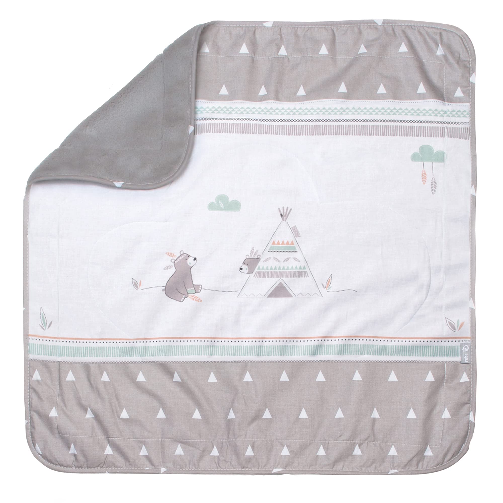 roba Couverture Bébé Ultra-Douce Indibär 80 x 80 cm - Face Polaire Moelleuse + Face 100% Coton - Motif Ours et Nuages