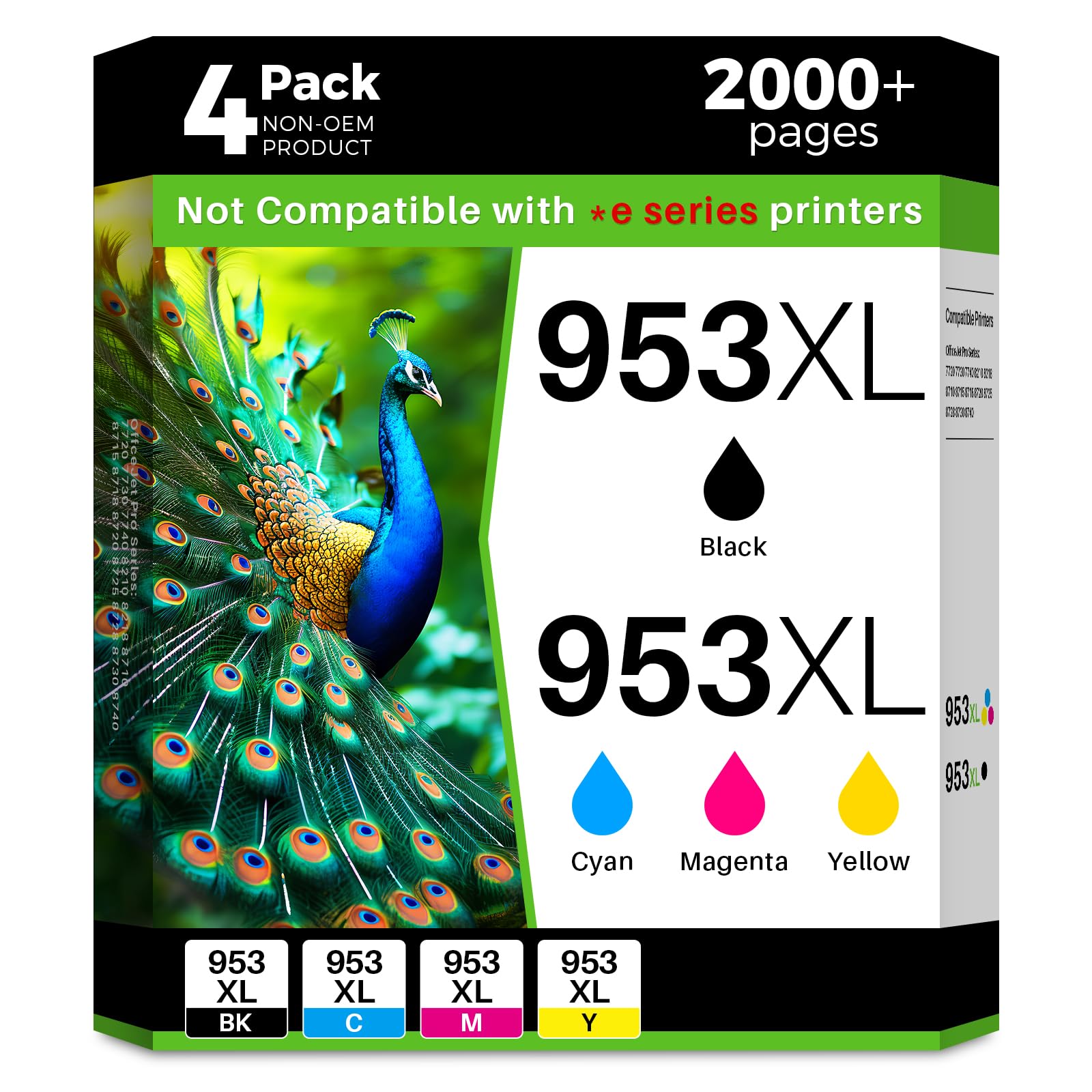 Q-image 953XL Multipack Cartouches d'encre compatibles pour HP 953XL | 953XL pour imprimantes HP Officejet Pro 8710 8715 8740 8720 8718 7730 8728 8719 7740 7720 8730 8725 8210 8218