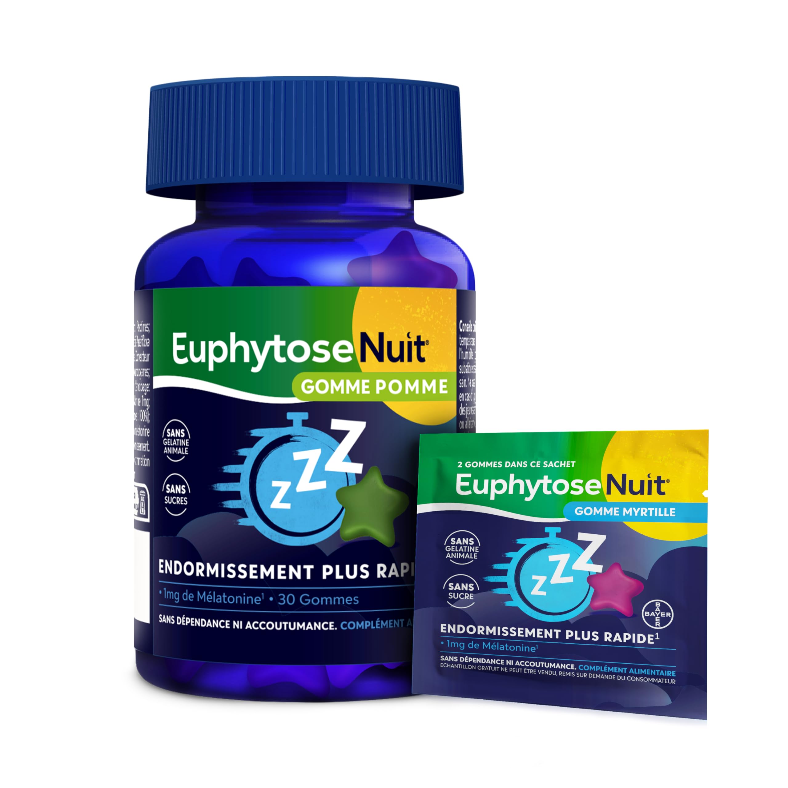 EuphytoseNuit® Gummies Sommeil - Mélatonine 1mg, Vitamine B6 - x32 Gommes
