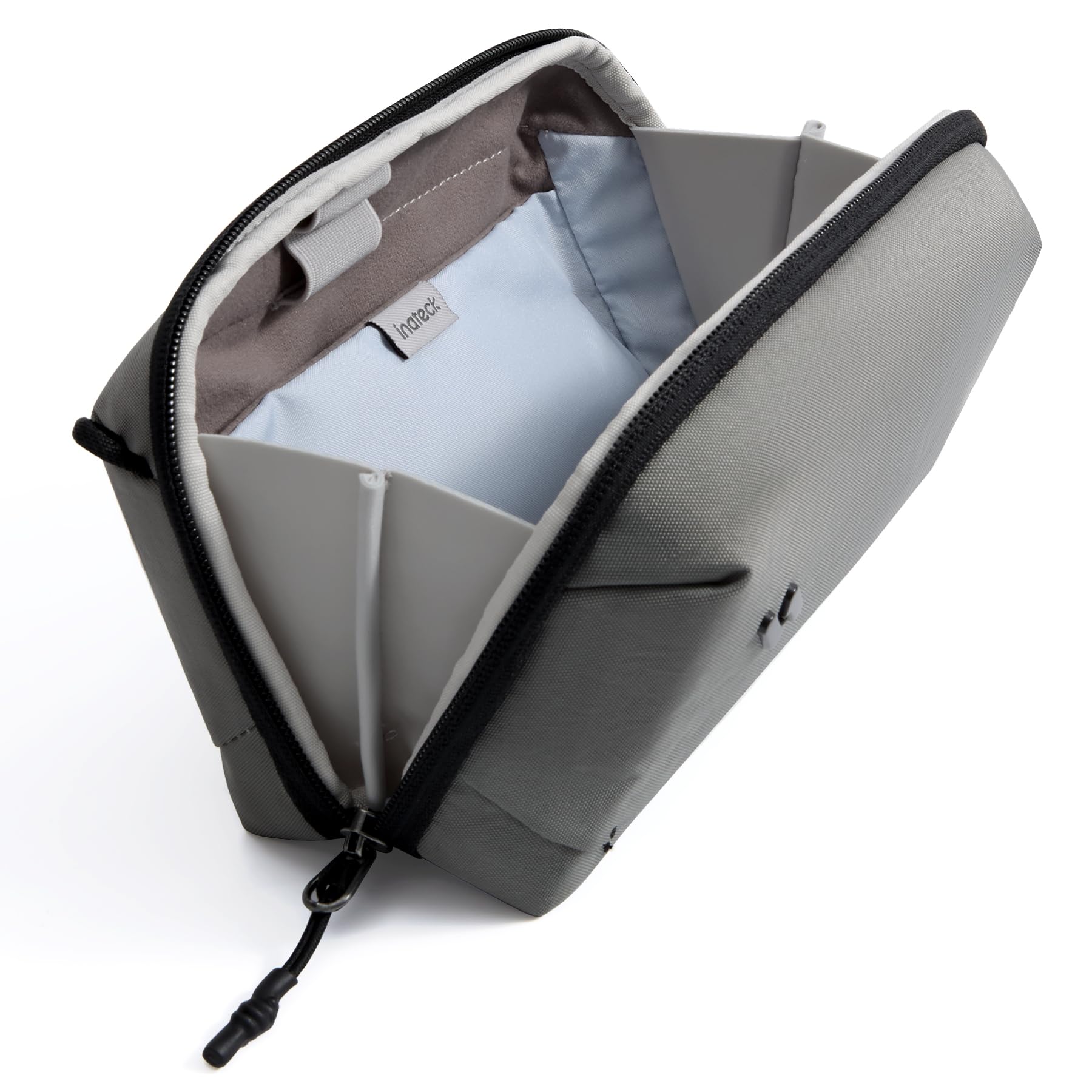 Inateck Pochette Organiseur Électronique Portable, Tech Pouch, Gris | Multifonction, sangle bandoulière compatible option, accessoires électroniques, quotidien, cosmétiques, voyage, travail, S