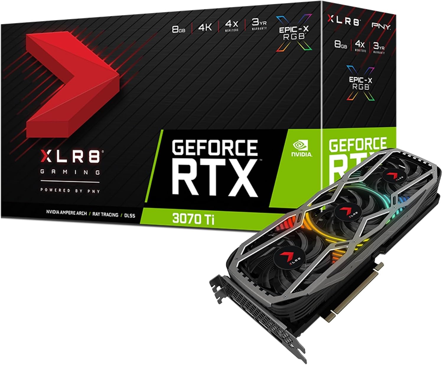 PNY Carte Graphique GeForce RTX ™ 3070 Ti 8 Go XLR8 Gaming Triple Fan Revel Epic-X RGB™