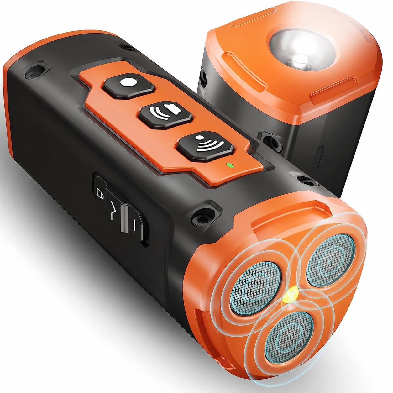 Anti Aboiement Chien Ultrason Puissant, Ultrason Anti Chien Rechargeable | Portée de 15 Mètres, Dispositif Anti-Aboiements avec Lampe de Poche, Portable et Sûr pour Les Chiens, Intérieur/Extérieur