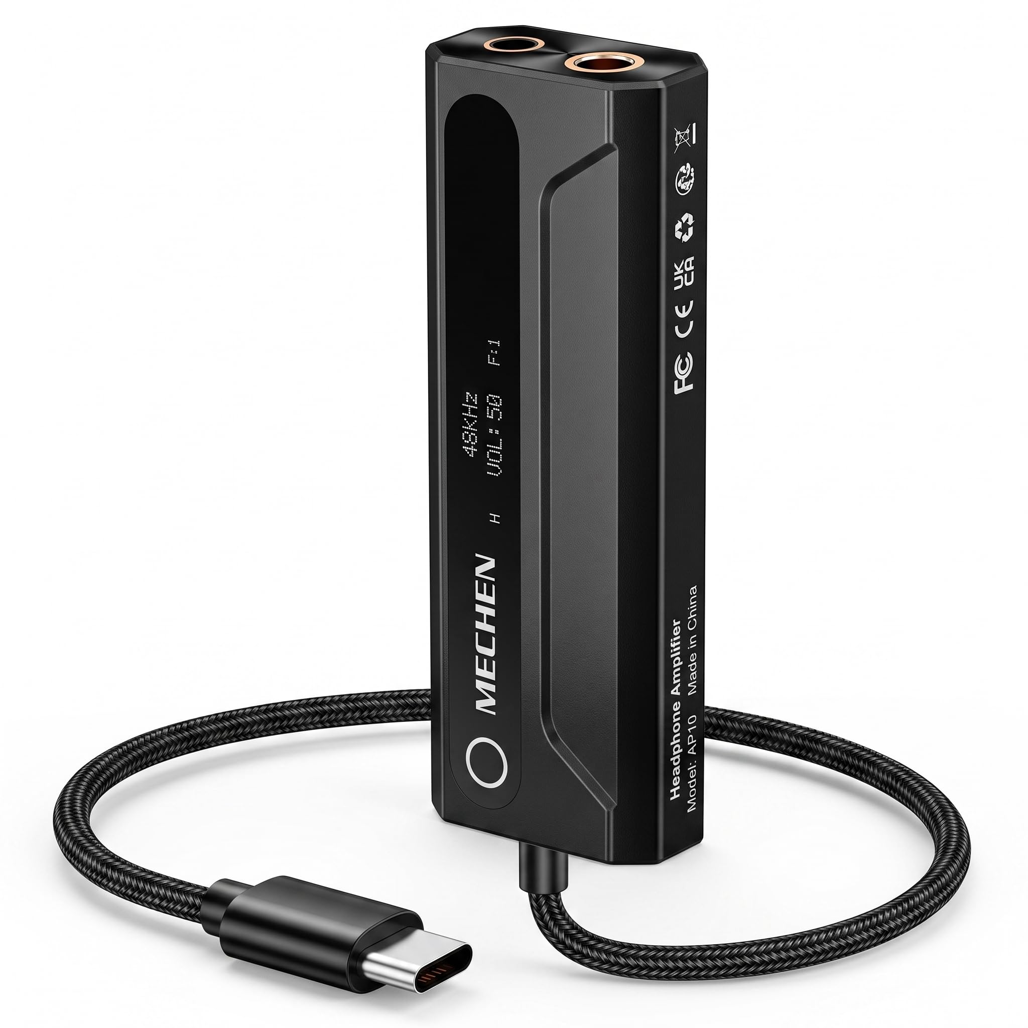 MECHEN AP10 Amplificateur Casque et DAC, Adaptateur Audio 384kHz DSD256 | DAC Hi-Fi USB-C ES9028Q2M, Puissance de 522 mW, Double Sortie 3,5 mm et 4,4 mm, pour PC/Smartphone, Réduction Précise du Brui