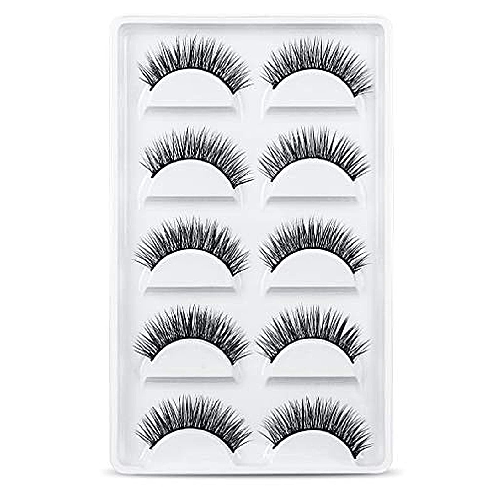 URAQT 5 Paires Faux Cils Naturel 3D, Professionnel Réutilisable Noir | Fait à la Main Faux Cils Naturel, Professionnel Cils Réutilisable Noir pour Femmes Maquillage