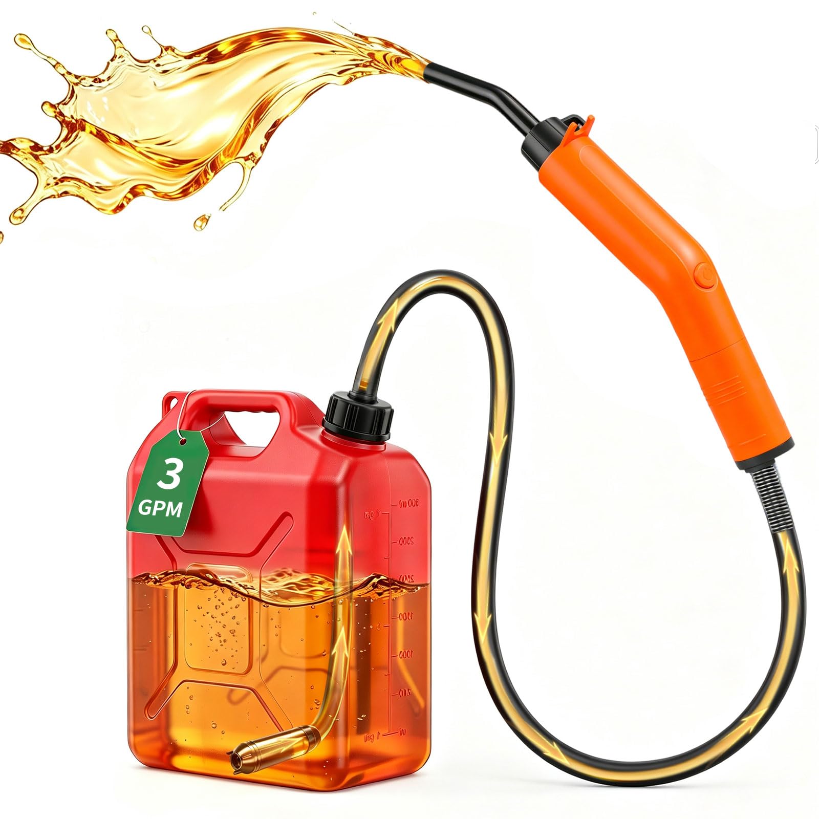 Pompe de Transfert de Carburant, Pompe à Siphon électrique Rechargeable USB | Pompe à Essence Portable étanche Avec Tuyau, Pour Bidon D'essence, Diesel et Eau, Pompe de Transfert D'huile Ultra-rapide