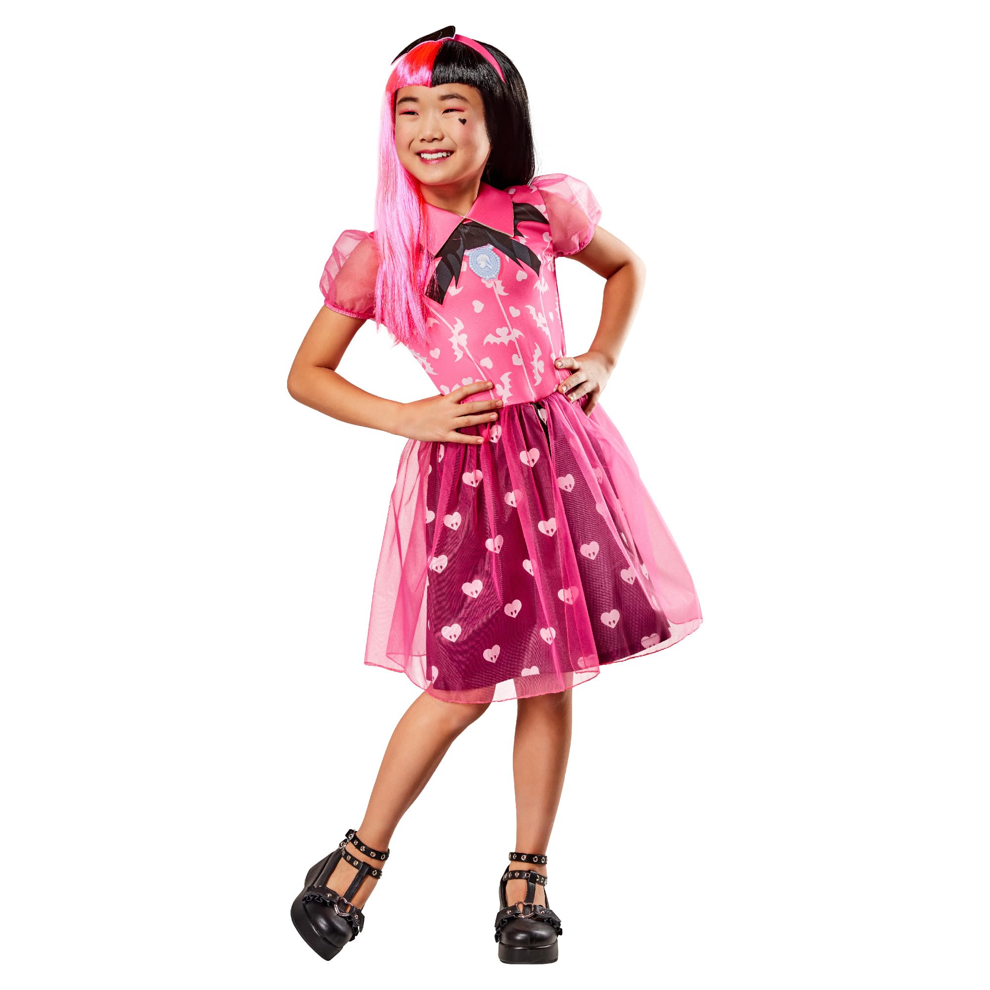 RUBIES - Déguisement Classique Draculaura - 5 à 13 ans - Ou Perruque Draculaura - Taille Unique - Déguisement pour Enfant - Pour Halloween, Anniversaire, Carnaval - Idée Cadeau de Noël