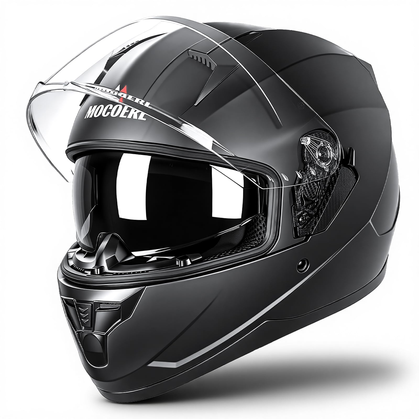 Casque intégralavec visière Solaire | Casque de Moto Casques intégraux | Casque de Moto Casque intégral Casque de cyclomoteur ECE 22.06 | Ventilation du Menton et de la tête | pour Femmes et Hommes