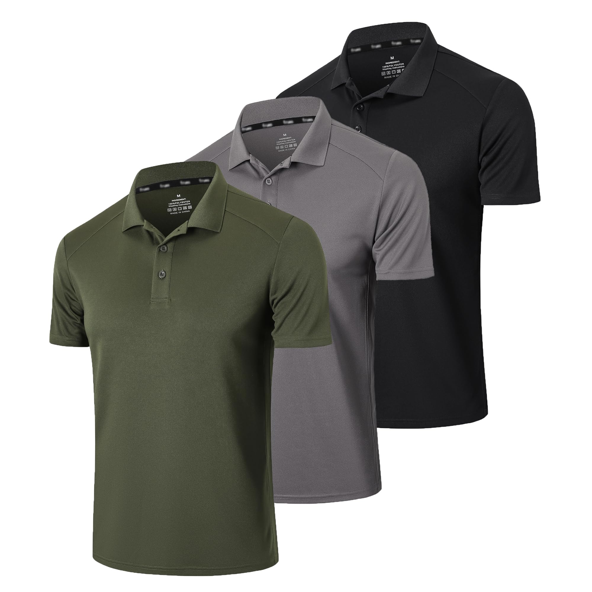 Gaiatiger 3er Pack Polo Homme Manches Courtes Confort Loisirs Tee Shirt Homme Respirant Hygroscopique Coupe Standard T T-Shirt Golf Outdoor T-Shirt d'été