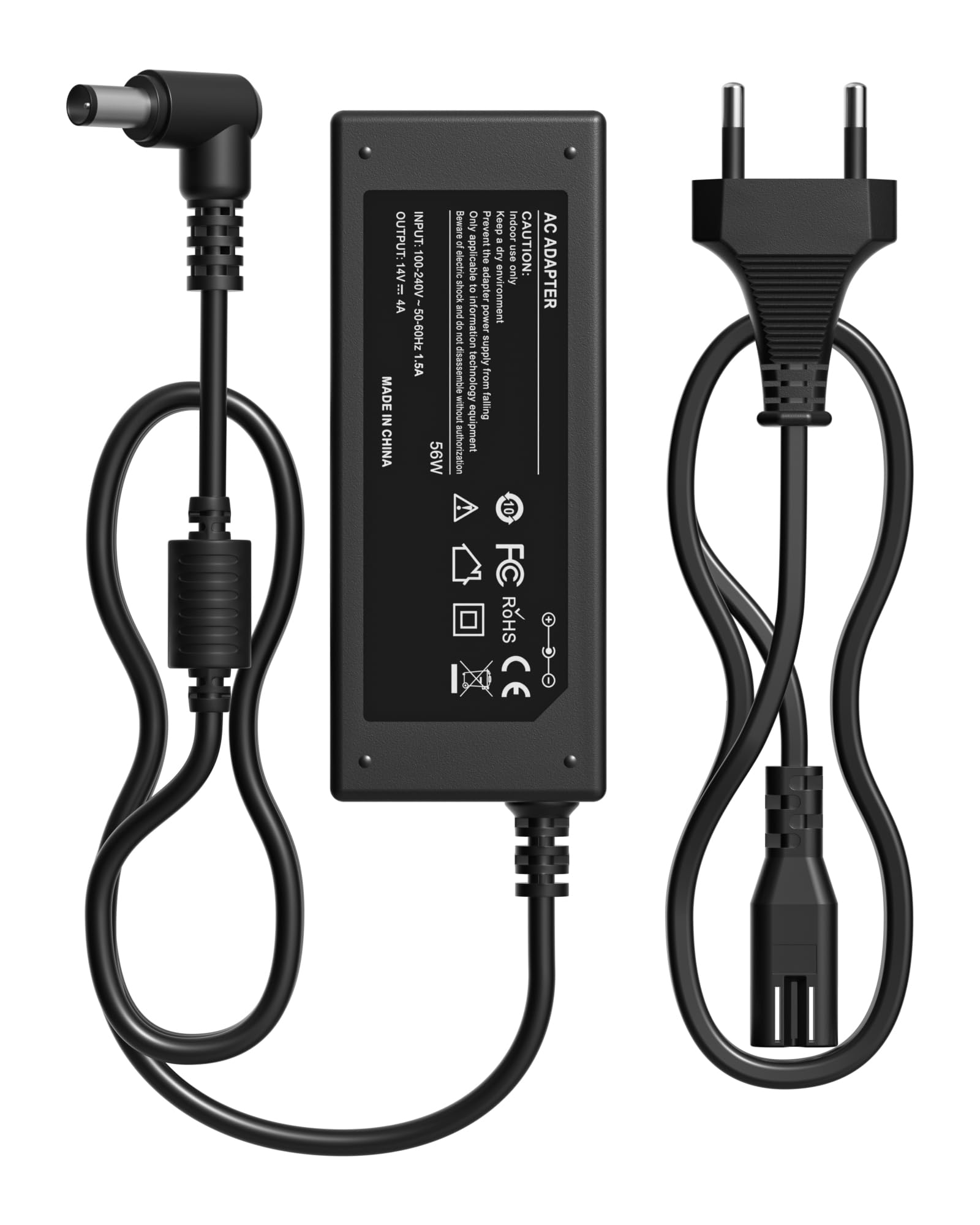 14V Chargeur Alimentation pour Samsung Monitor U28E590D S27D390H C27F390FHU S24D390HL S24D300HL C24F390FHR S22D300HY S22C300H SyncMaster 15" 17" 18" 19" 23" 24" 27" Filtrer TFT LED LCD TV Adaptateur
