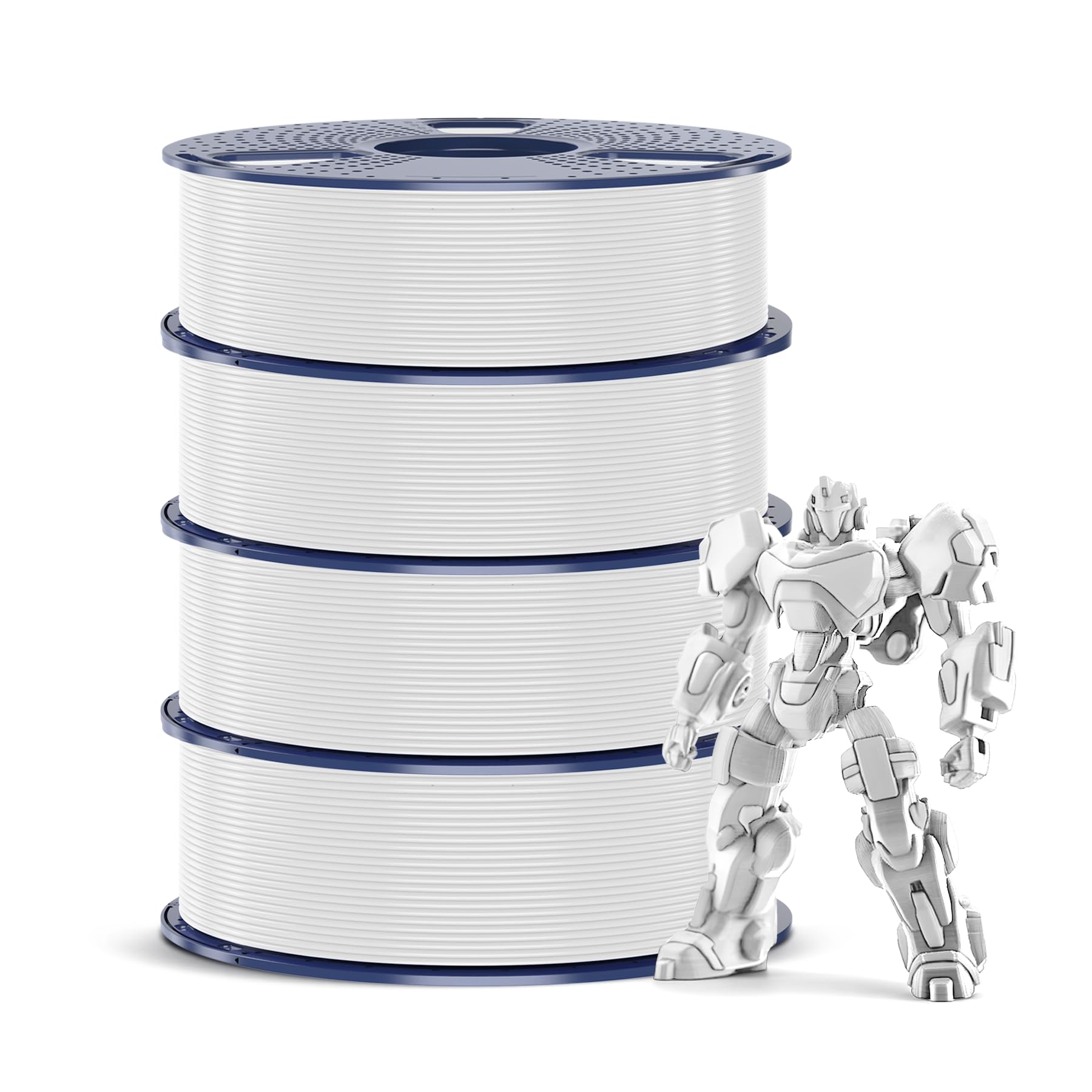 SUNLU 4KG PETG Filament 1,75 mm, Pack de Filament pour Imprimante 3D | Robustesse Améliorée Haute Résistance aux Chocs, Filament d'impression 3D, 1kg par Bobine, 4 Rouleaux, Blanc*4