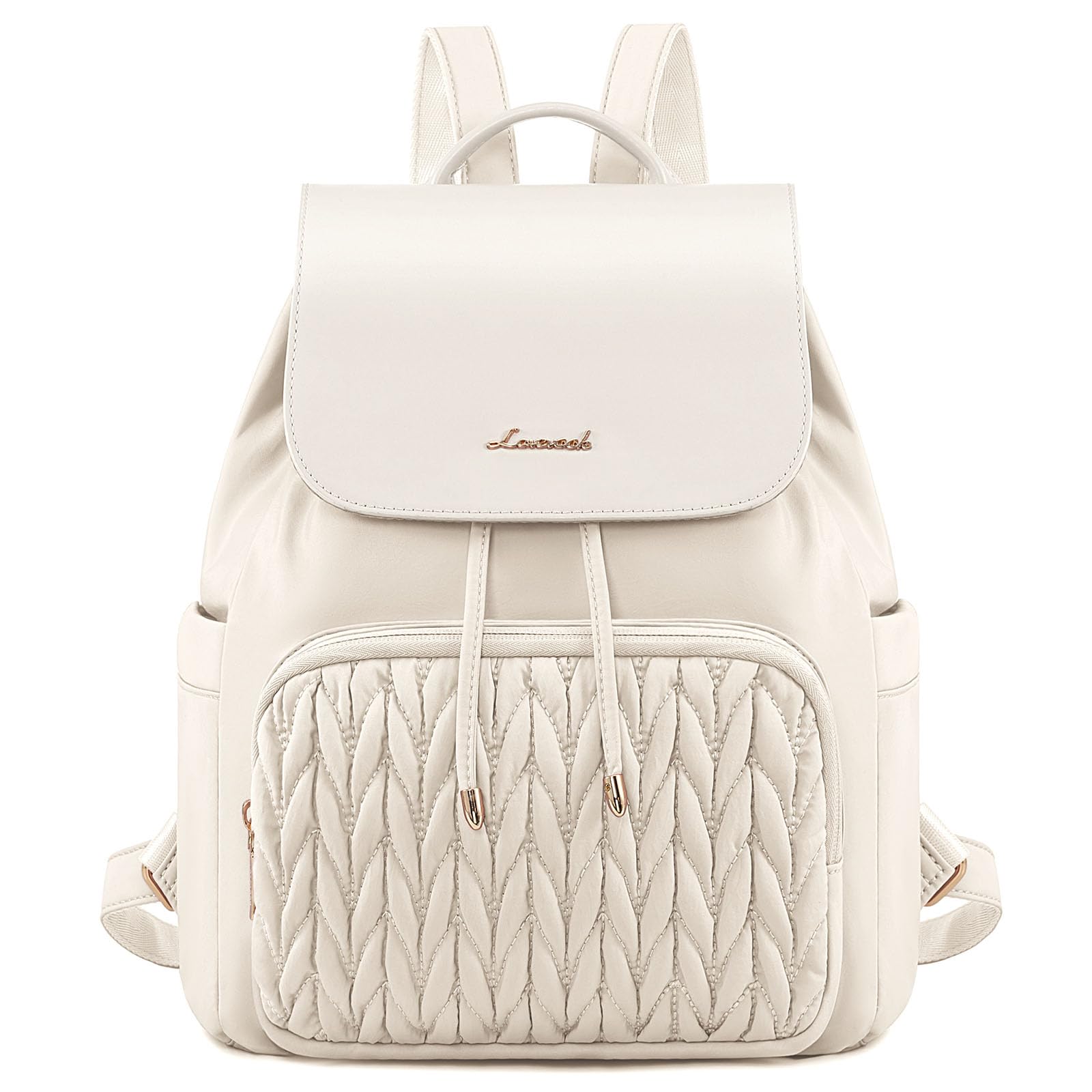 LOVEVOOK Petit sac à dos de ville imperméable 2 en 1 pour femme, sac à dos élégant pour les loisirs, l'école, les voyages, le travail, Beige