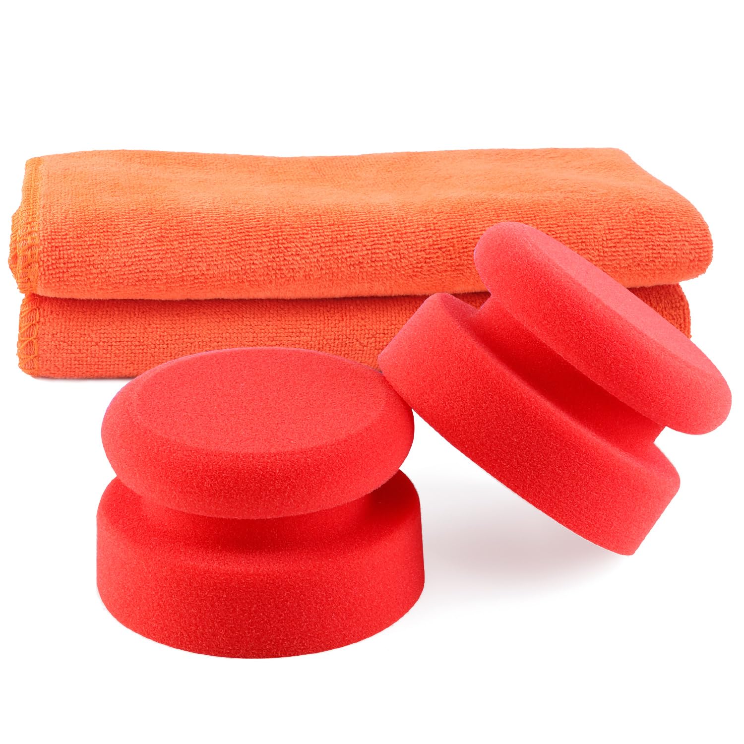 Set de Polissage, Éponge pour Polissage Manuel, Éponge à polir, SPTA Éponge de Polissage Professionnelle pour Voiture avec poignée pour Cire/scellant/Poli Miroir - Lavable Lot de 2