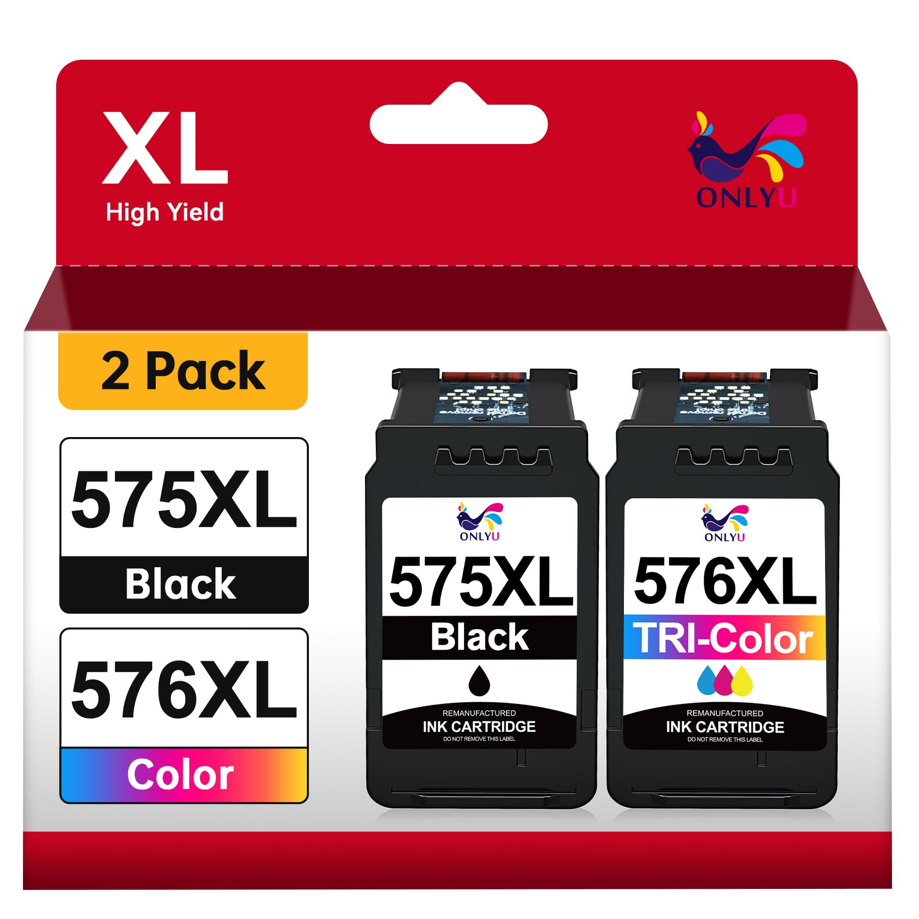 ONLYU 575XL 576XL Cartouches compatibles pour Canon PG-575XL CL-576XL | Remplacement pour Canon PIXMA TR4755i TR4756i TS3750i TS3550i TS3551i TR4750i TR4751i TS3751i TS3752i (Noir,Couleur)