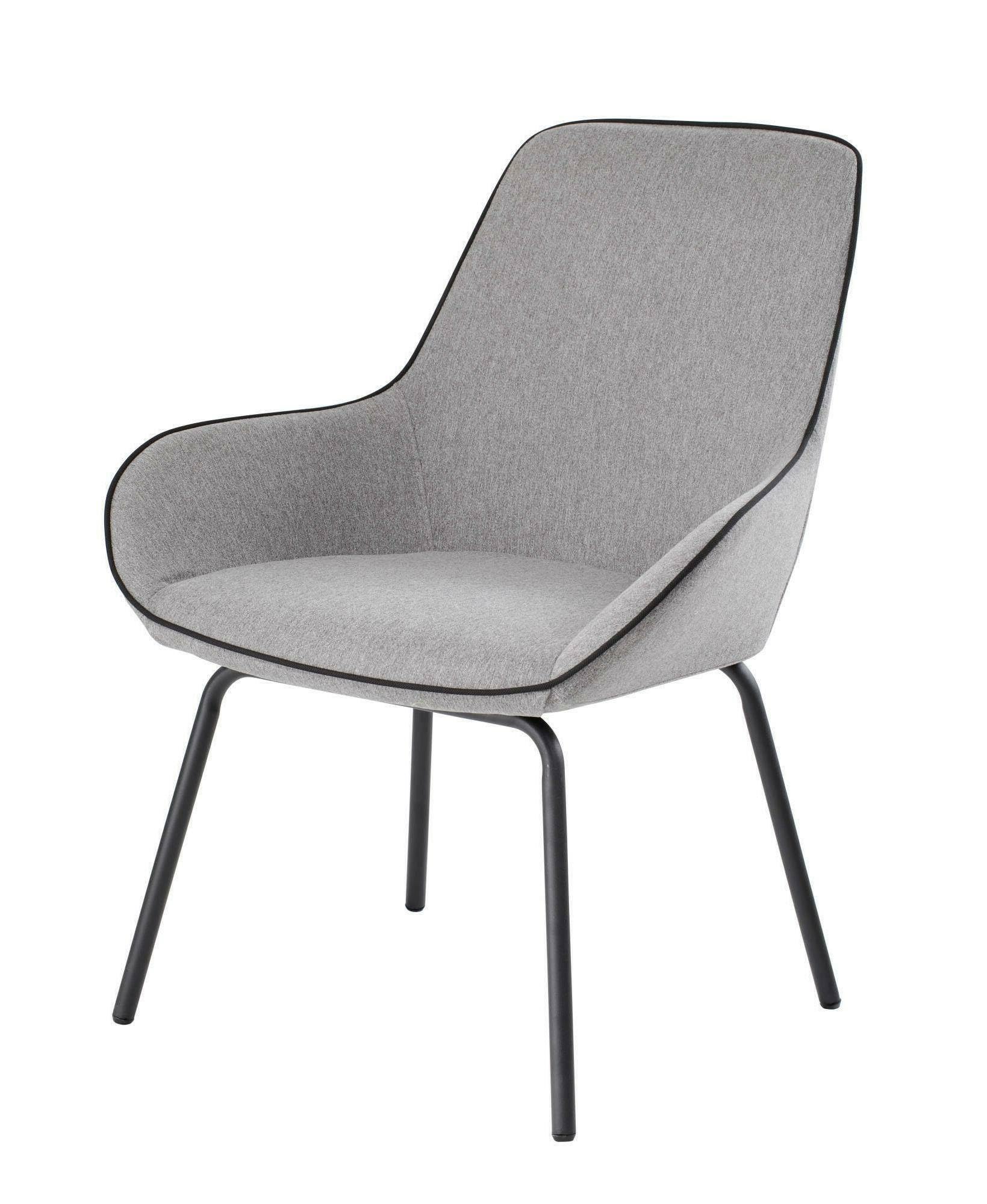 Dmora - Chaise Mackay, Sièges de salle d'attente de bureau, Siège d'attente ergonomique, 66x59h90 cm, Gris