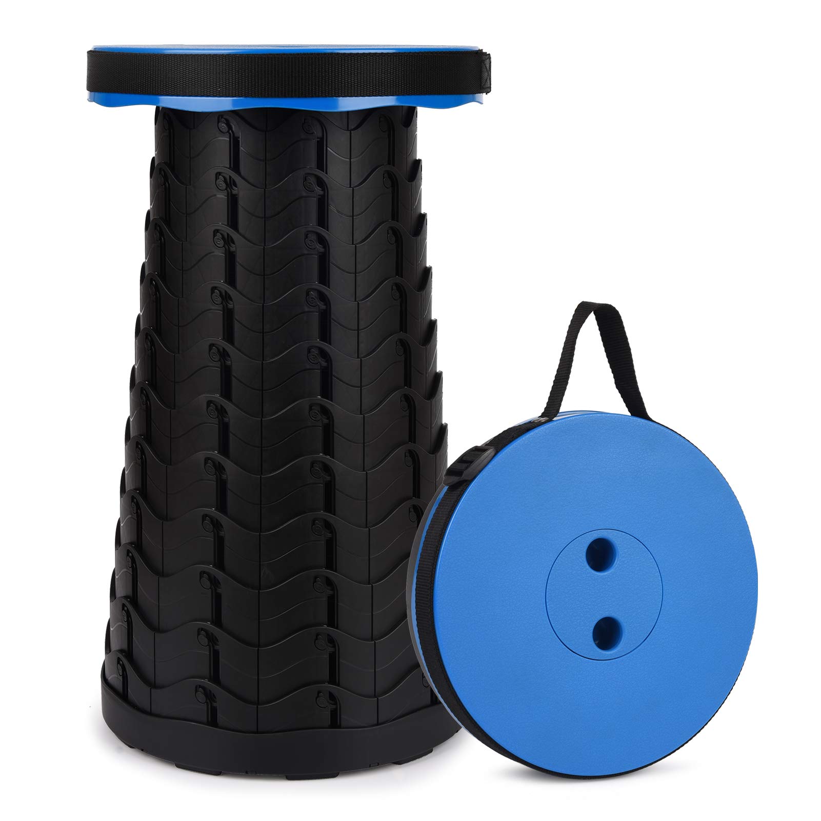 FIEMACH Tabouret Pliant Portable, Tabouret Retractable de Deuxième Génération, Tabouret de Camping pour La Pêche/BBQ/Intérieur/Activités Plein air, Maxi Charge 397 LB