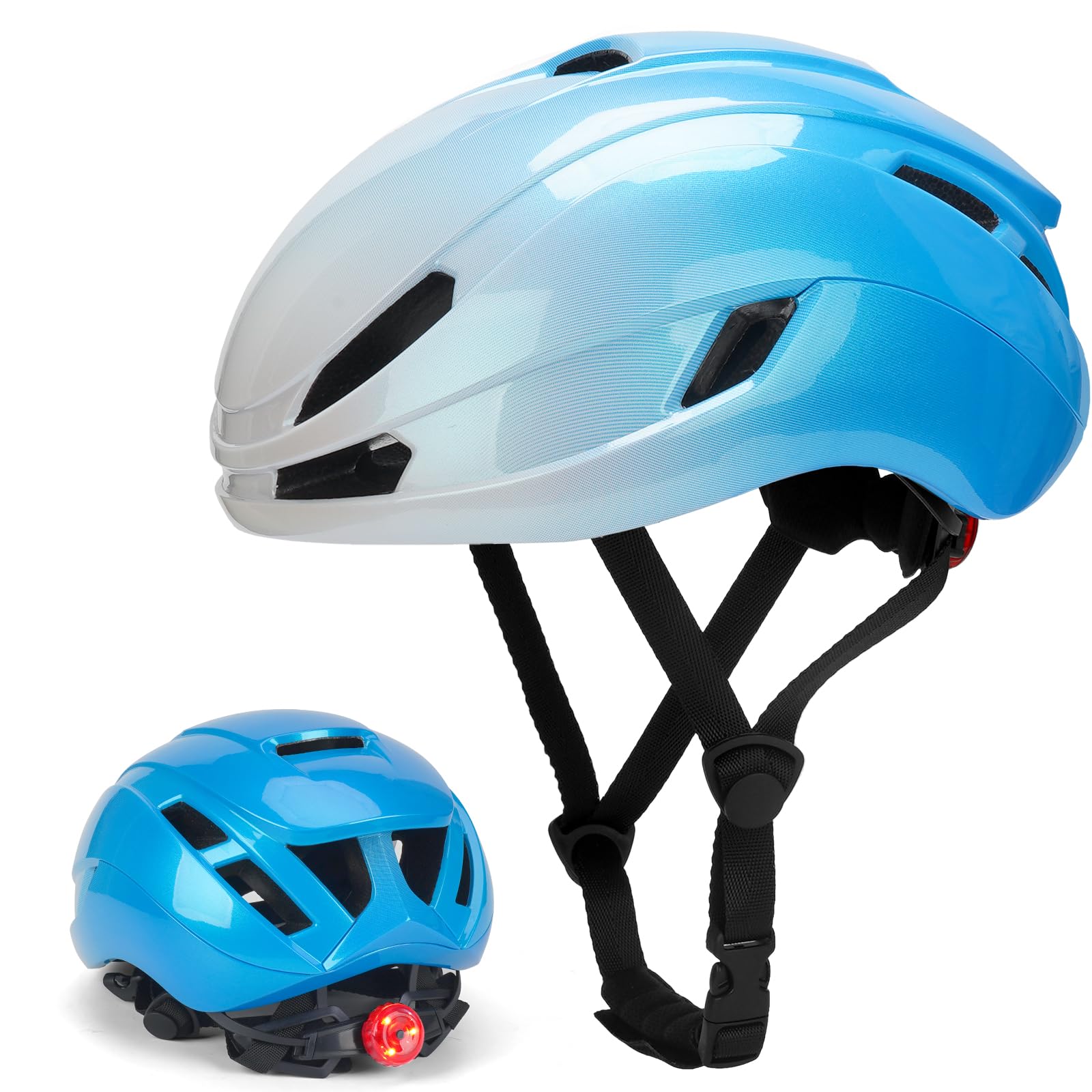 Casque Vélo Adulte LED 54-60cm Aéré Réglable Polyvalent | Léger, coque résistante, rembourrage doux pour un confort optimal et une protection renforcée.