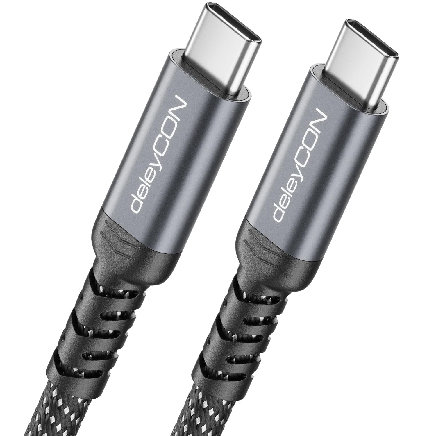 deleyCON 0,8m Câble USB-C Court 40Gbps 240W USB 4.0 Câble de Charge Câble de Données, DP Alt Mode, 8K@60Hz pour Notebook MacBook Moniteur SSD iPad iPhone 17 16 Air Max Pro Galaxy S25 etc.