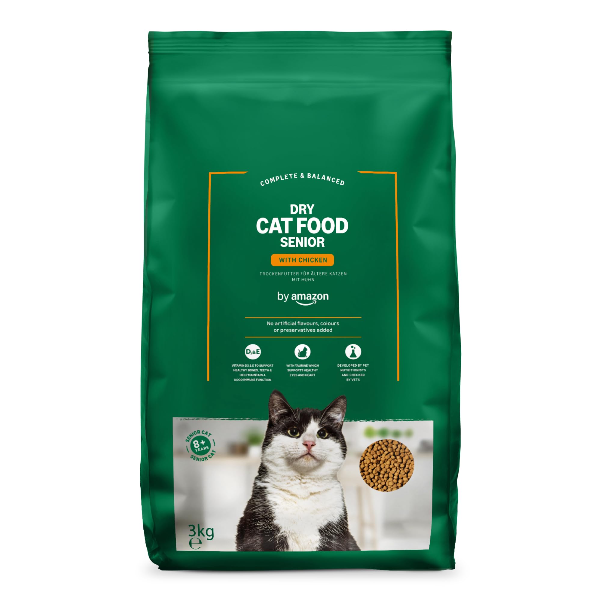 by Amazon Aliment Complet Sec / Croquettes au Poulet pour Chats Séniors