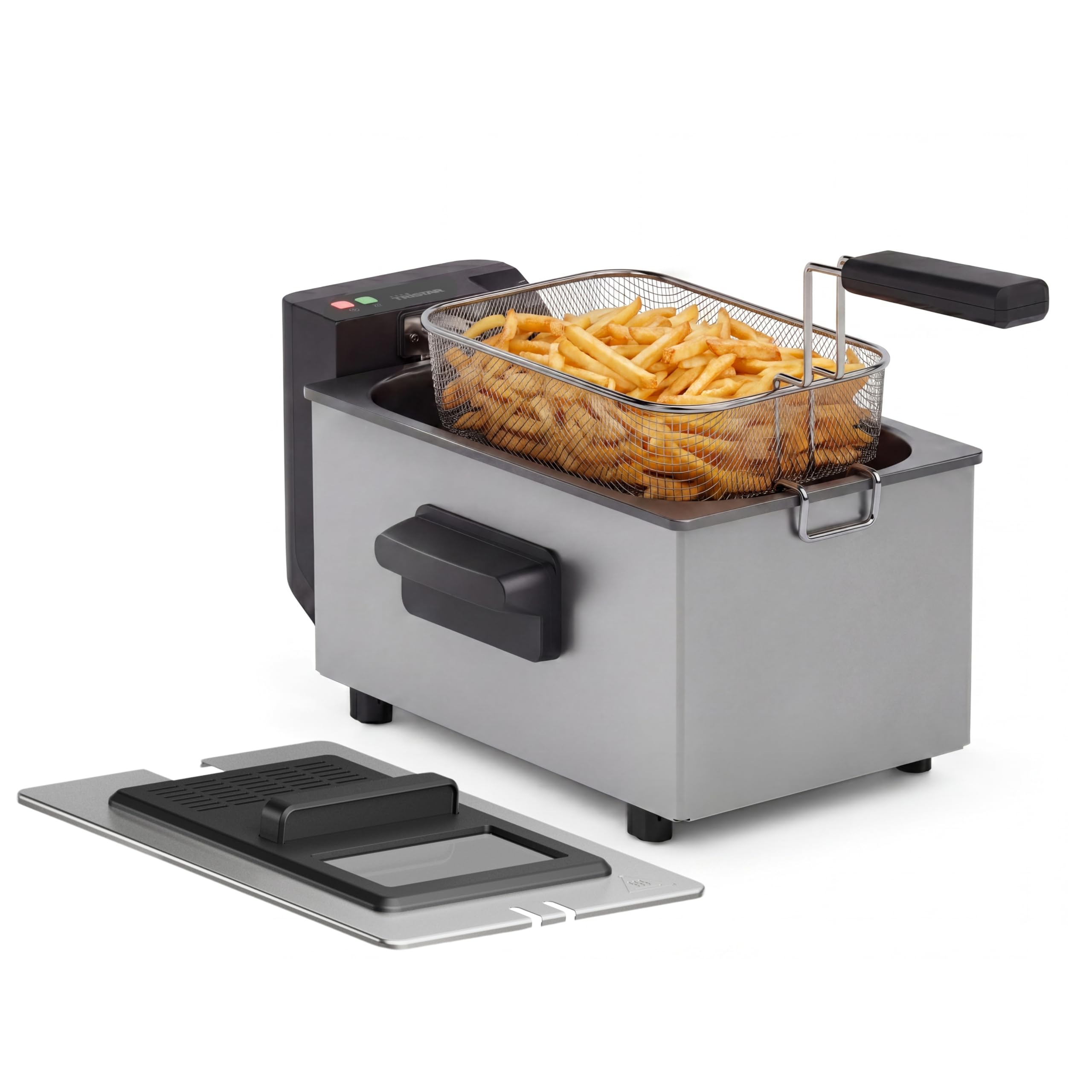 Tristar Friteuse, 3 L, 2000 W, Zone Froide, pour Repas en Famille | Cuve intérieure émaillée, Couvercle avec fenêtre de visualisation, Thermostat réglable à 190 °C, Range-cordon, FR-9327