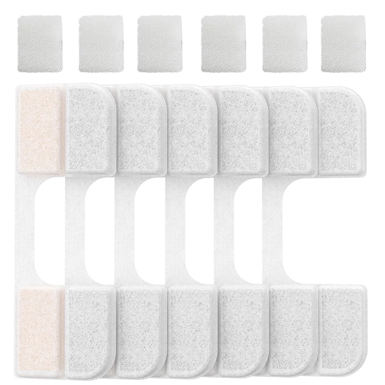FEELNEEDY Lot de 6 filtres de Rechange + 6 éponges à Pompe | pour Fontaine à Eau pour Chat [FN-W17] – Filtres de Fontaine à Eau pour Animaux de Compagnie de 3,2L