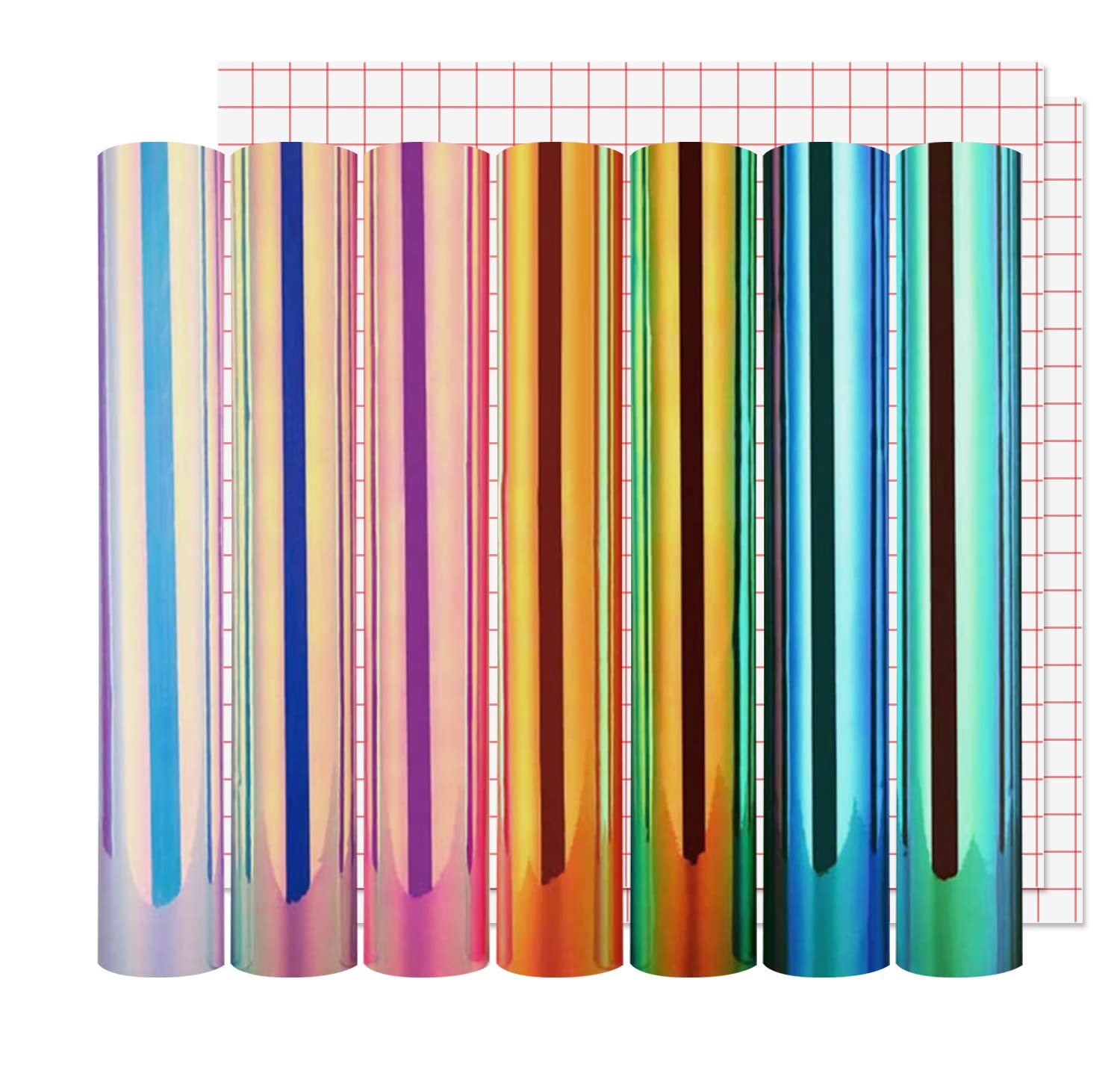 Lya Vinyl Holographique Vinyle Adhésif 30.5cm x 30.5cm - 7 + 2 Feuilles Vinyle Permanent pour Cricut, Silhouette Cameo, Vinyle Holographique Adhésif pour l'Artisanat, les Tasses et le Verre