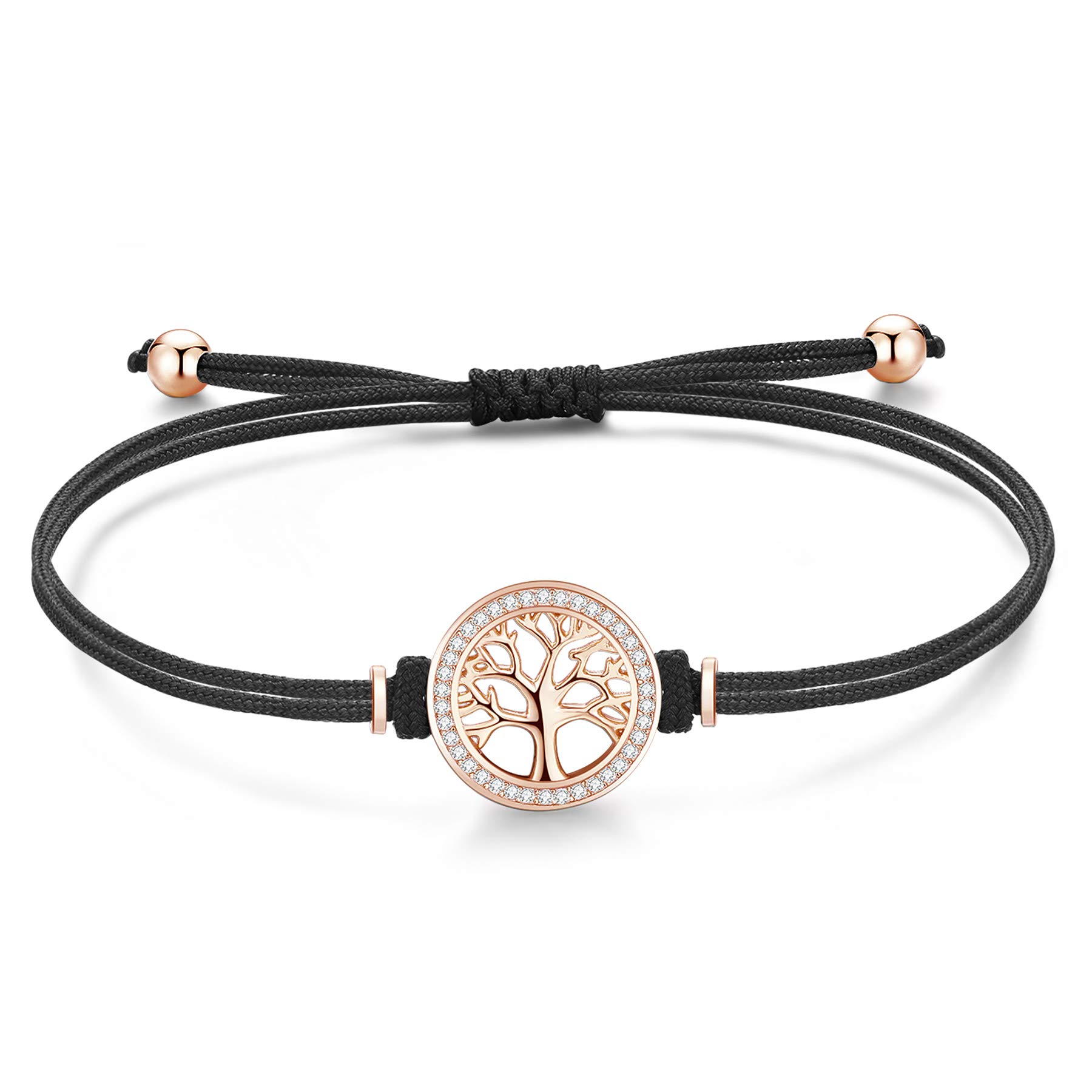 Jrêveinfini Arbre de Vie Bracelet Argent 925 Femme Enfant, Bracelet Maman Mere Fille, Bracelet Porte Bonheur Femme, Idee Cadeau Anniversaire Femme Fete des Meres avec Boite Cadeau, Réglable 14+ 9cm