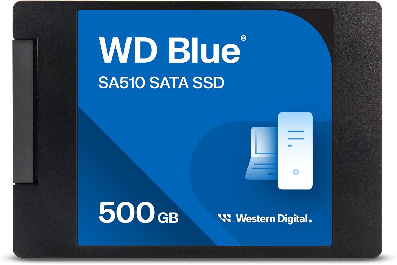 WD Blue SA510 500 Go SATA 2.5" Disque SSD interne, Vitesee de lecture jusqu'à 560 Mo/s, 2.5" SATA SSD, Comprend Acronis True Image pour WD, Clonage de disque et migration.