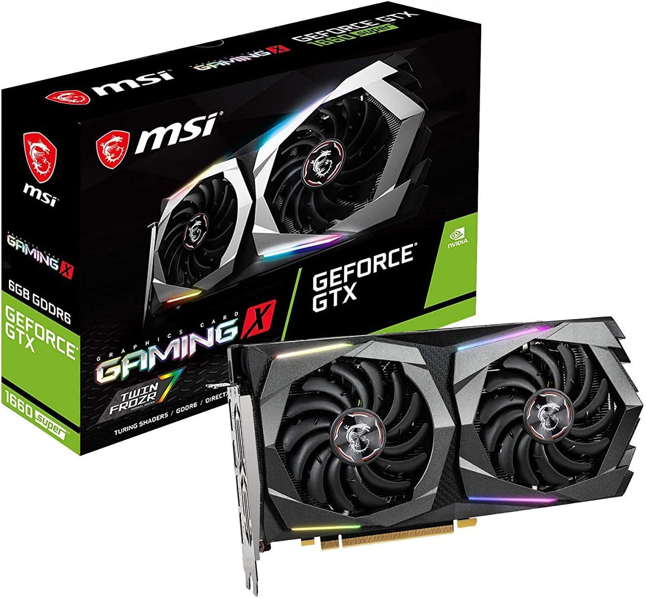 MSI Graphics Card NVIDIA GeForce GTX 1660 Super|6 GB|192 bit|PCIE 3.0 16x|GDDR6|Dual Slot Fansink|1xHDMI|3xDisplayPort|GTX1660SUPERGAMINGX