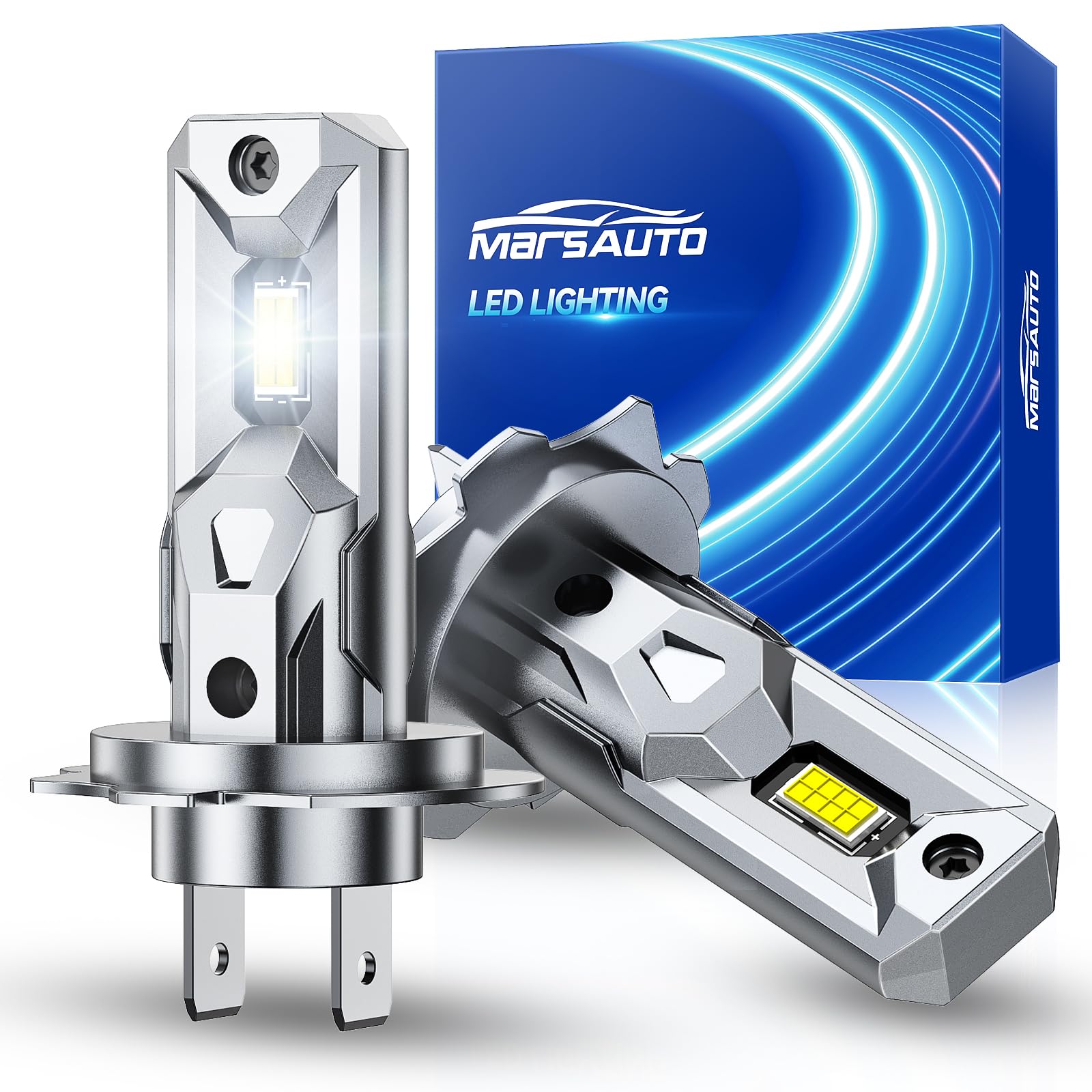 Marsauto 2026 Nouvelle Mise à Jour H7 LED 6500K 40000LM 140W | Taille Mini 1:1, Plug and Play, Lot de 2, Compatible H16/H8/H11, Lumière Blanche