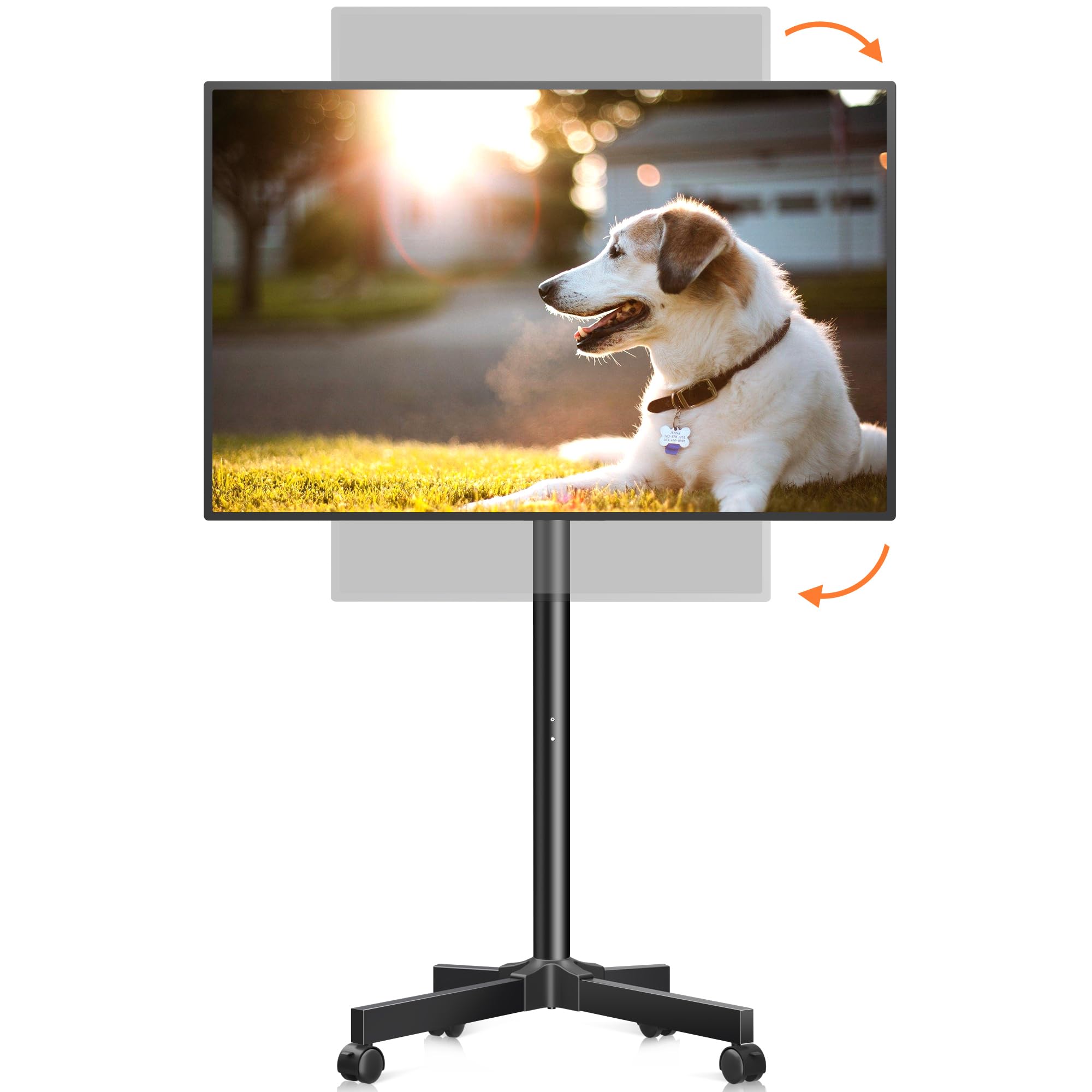 XINLEI Support TV roulettes Support Tele Meuble sur Pied de 22 à 60" Pouces avec Étagère, Support TV Pied sur roulettes Réglable en Hauteur jusqu'à 20 kg, Max. VESA 400x400mm