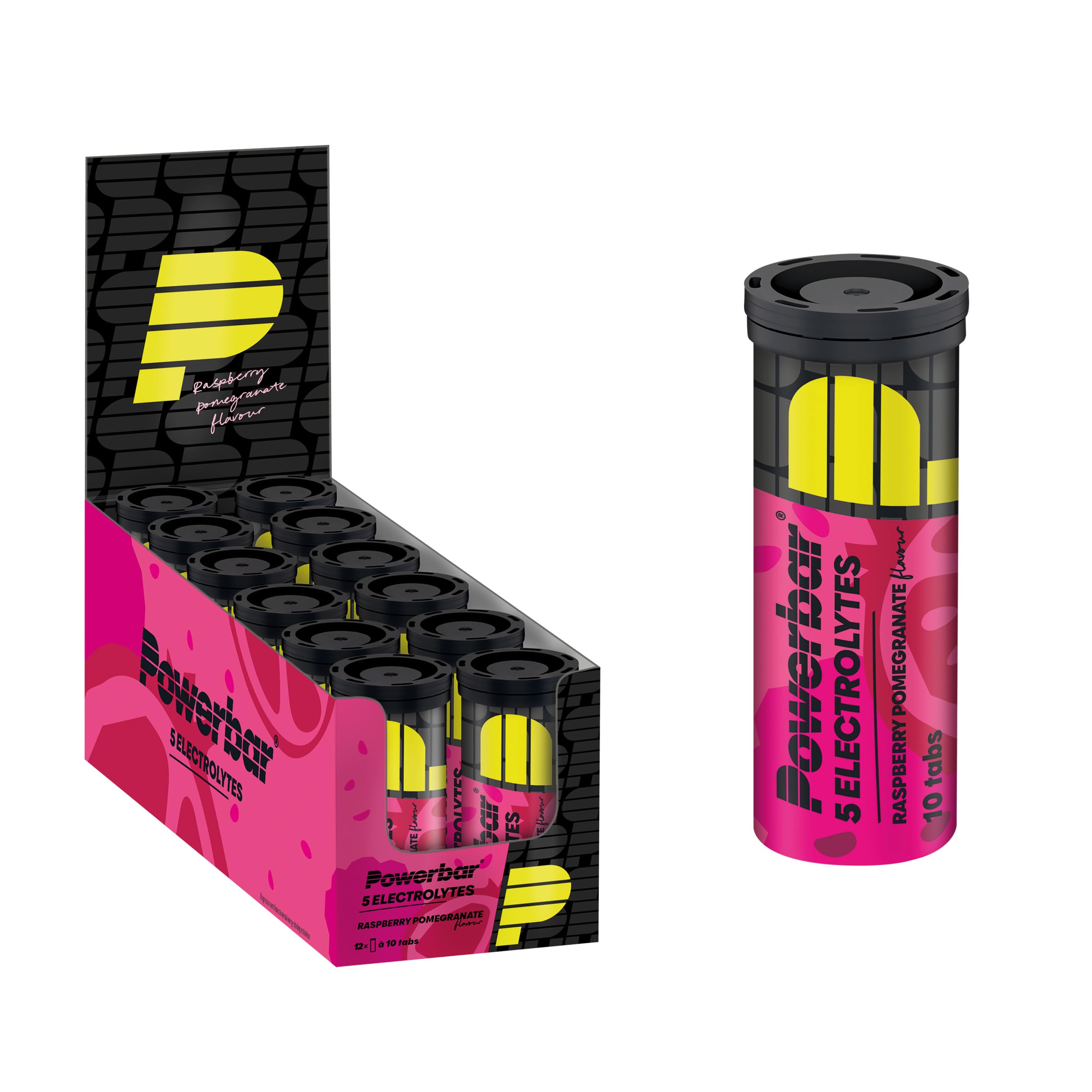 Powerbar 5 Electrolytes Raspberry Pomegranate 12x10Tabs - Tablettes effervescentes fournissant les électrolytes