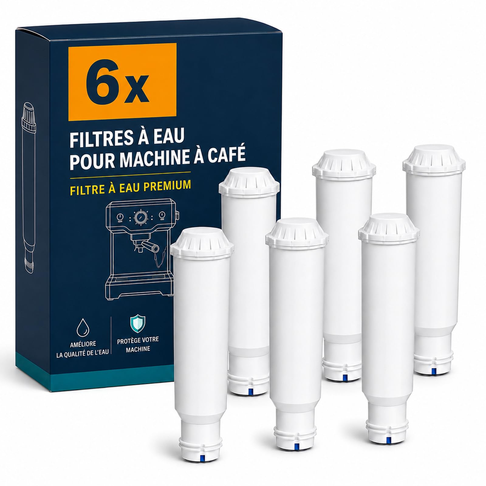 Filswa Filtre à Eau Compatible KRUPS Melitta Nivona – Cartouche Filtrante | Remplaçant F088, EA829S, 192830 Pro, TCA6041, CM200110 – Claris Aqua Filter System, 57GC2120C (Lot de 6)