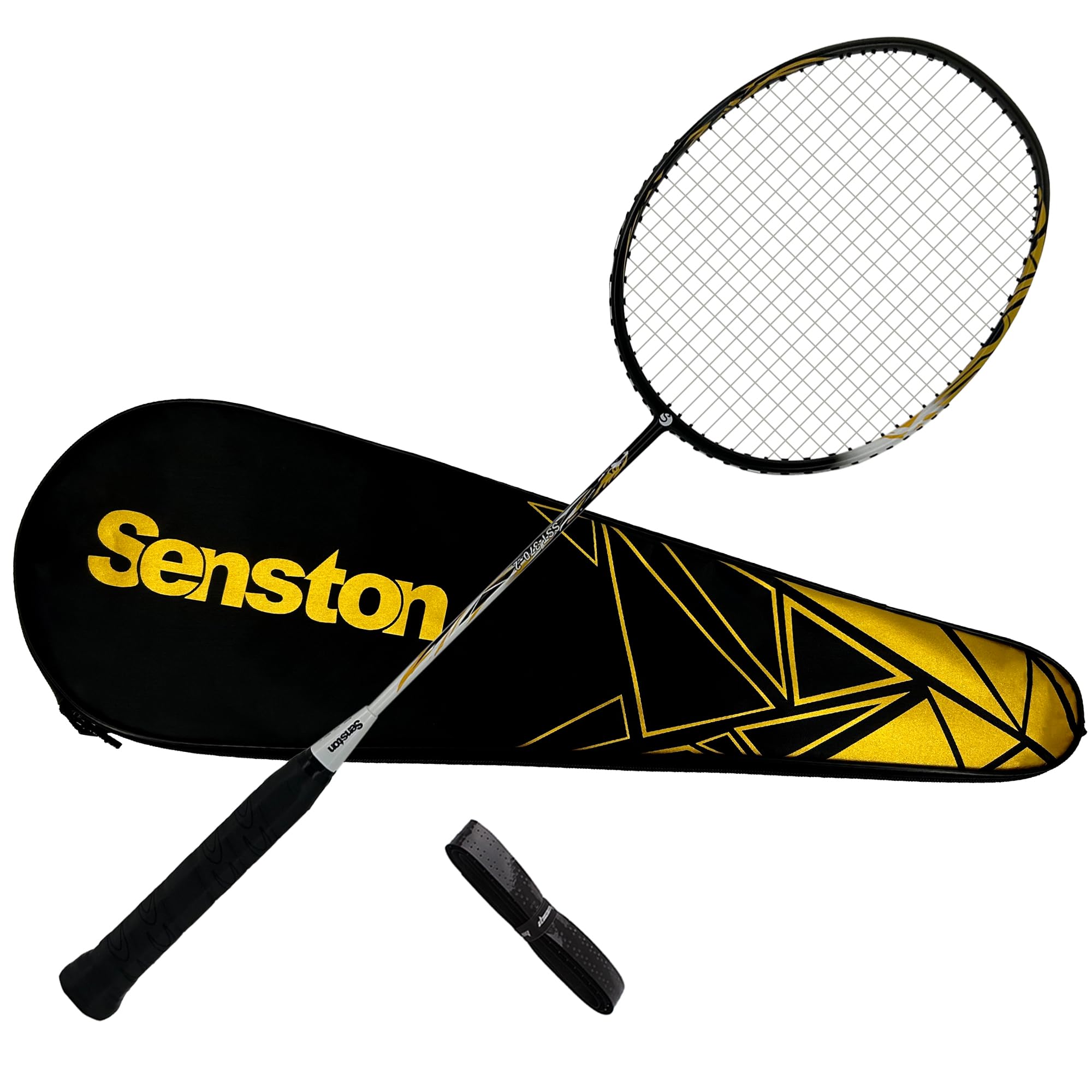 Senston Raquette Badminton Carbone Complet Unisexe débutants confirmés | Stable, t-joint intégré, grande zone frappe, design animal unique, entraînement compétition
