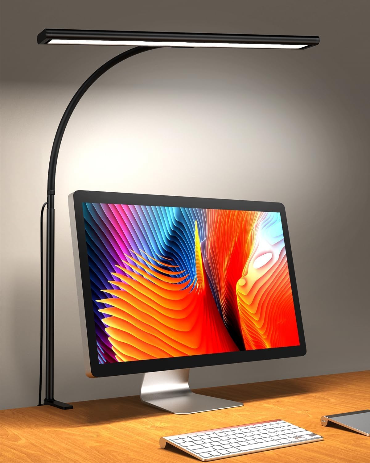 iFalarila 2024 Version Lampe de Bureau 160 LED avec Pince, 3 Modes, Plus Lumineuse, Flexible à 360° avec Adaptateur USB pour Travail, l'Étude ou Lecture