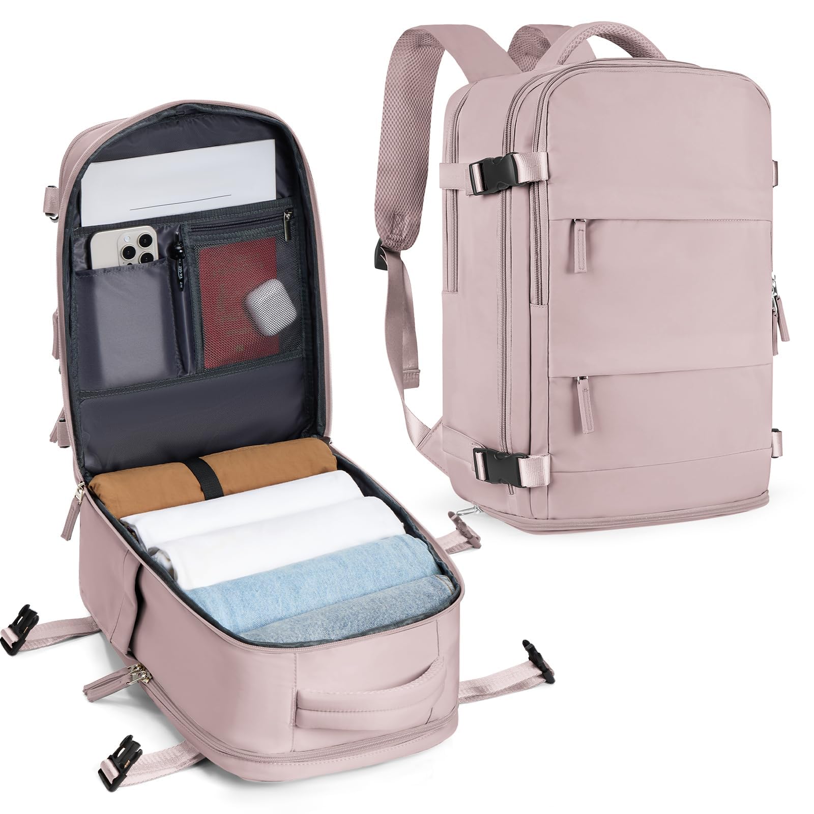 SZLX Sac à Dos Voyage 40x30x20 Bagage Cabine 40x30x20 Ryanair Wizz air Easyjet Bagage à Main Sac pour Ordinateur Portable 66 Pouces Femme Homme avec Compartiment Chaussures