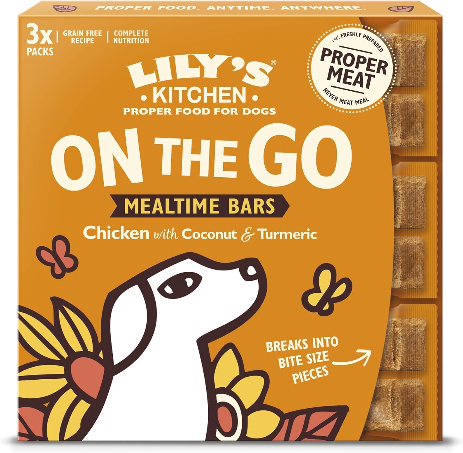 Lily's Kitchen friandises pour chien naturel - On the Go Bars au poulet (3 paquets x 40g)