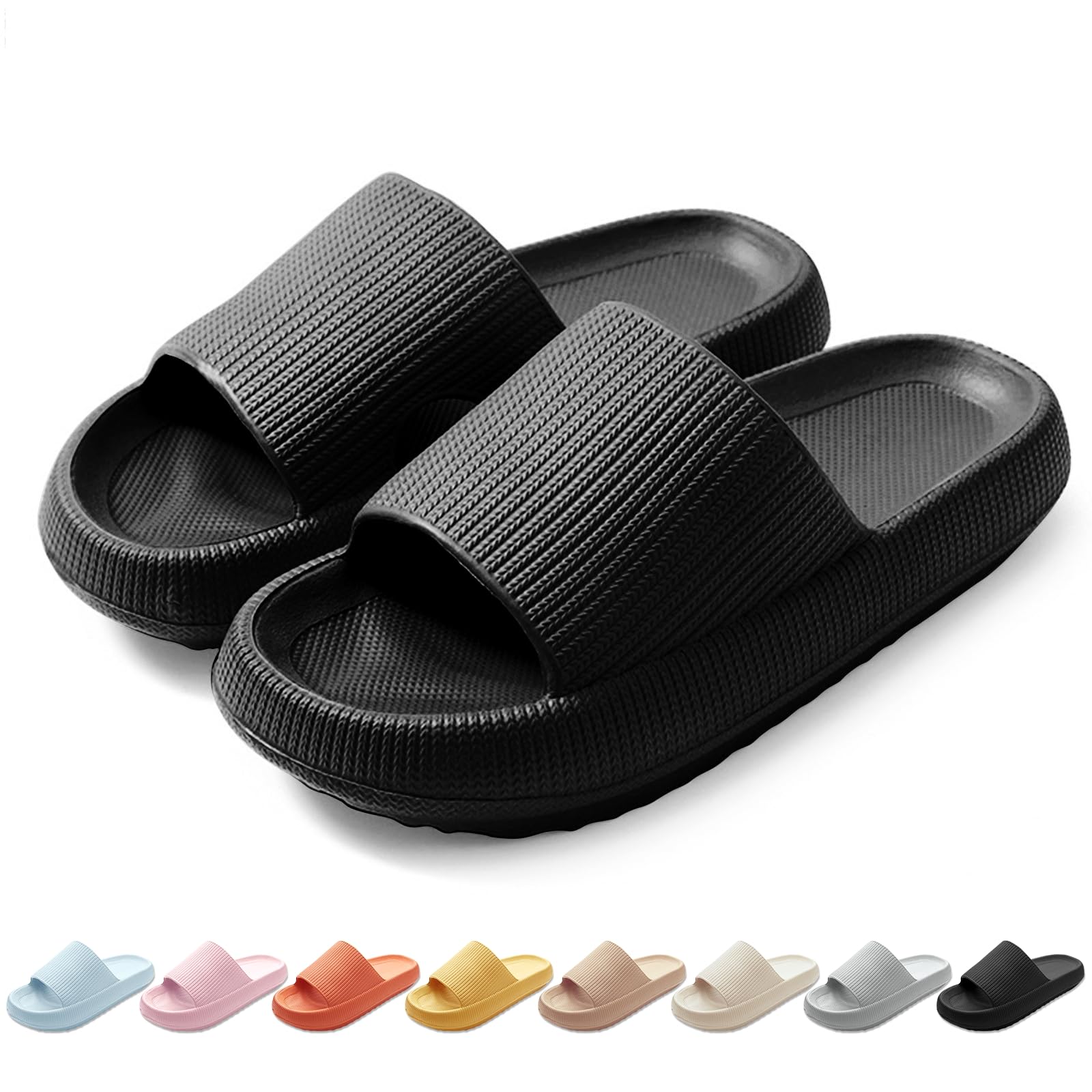 HEOAARG Chaussons pour Homme Femme Antidérapants Pantoufles de Douche Nuage Sliders à Séchage Rapide Soft Slippers Légèreté Tongs Sandales pour Intérieur Extérieur