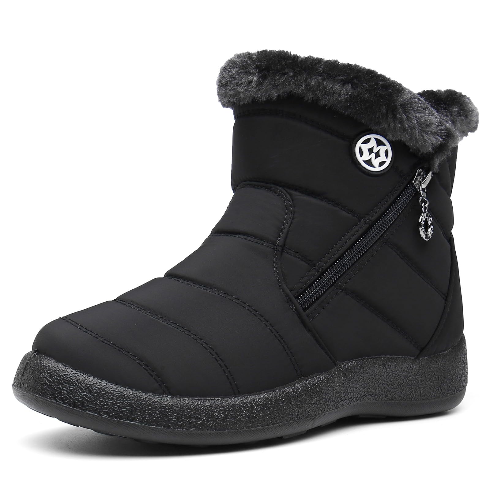 Hsyooes Bottes de Neige Femme Bottine Fourrées Chaussure Hiver | Imperméabl, Chaude, Antidérapante, éclair, Confort, extérieur