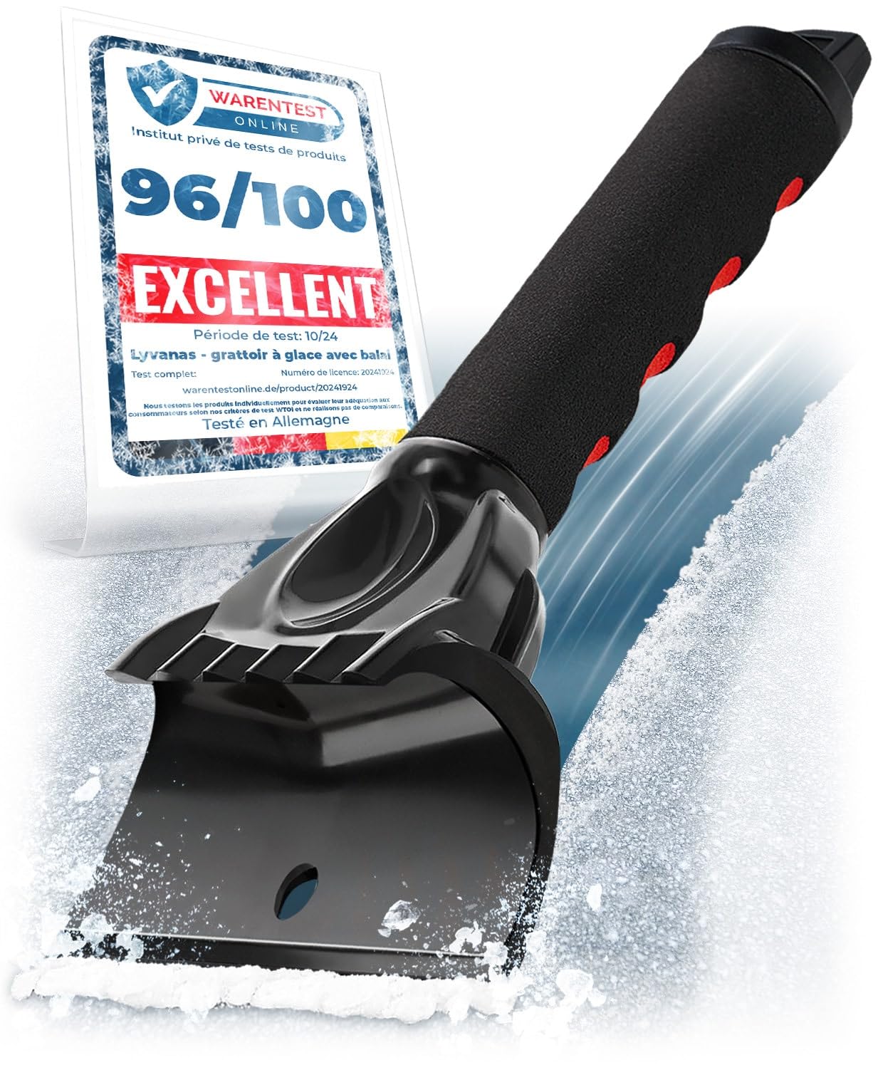 LYVANAS Grattoir Glace Voiture - Rapide, Puissant et Poignée Ergonomique | Gratte-vitre Efficace et sûr pour Voiture, fabriqué à partir de matériaux de Haute qualité - Ice Scraper