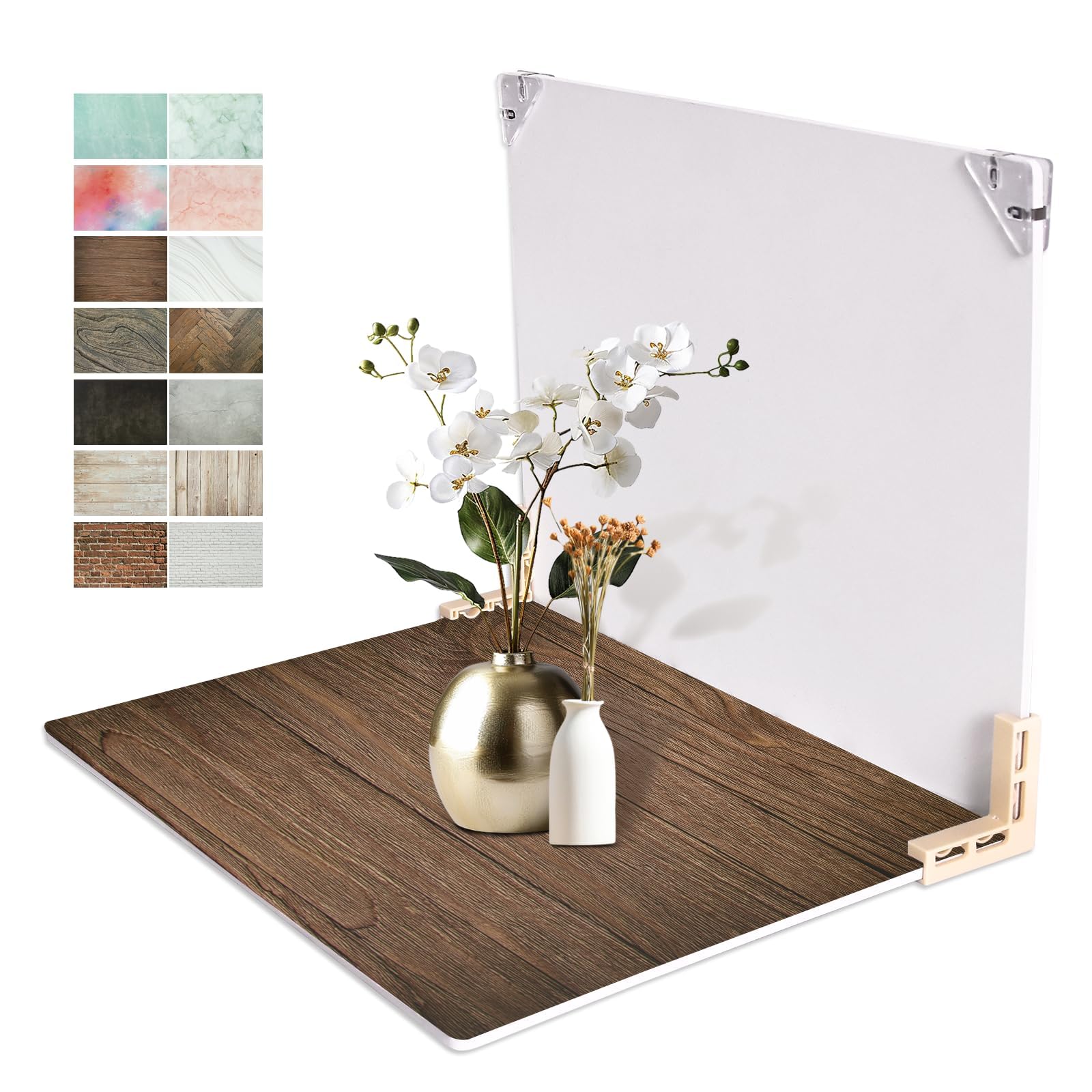 EMART Lot de 14 Toiles de Fond pour Photographie Alimentaire 40x30cm | Set de Toiles de Fond Double Face, Photographie de Bijoux, Montres, Aliments, Produits Électroniques