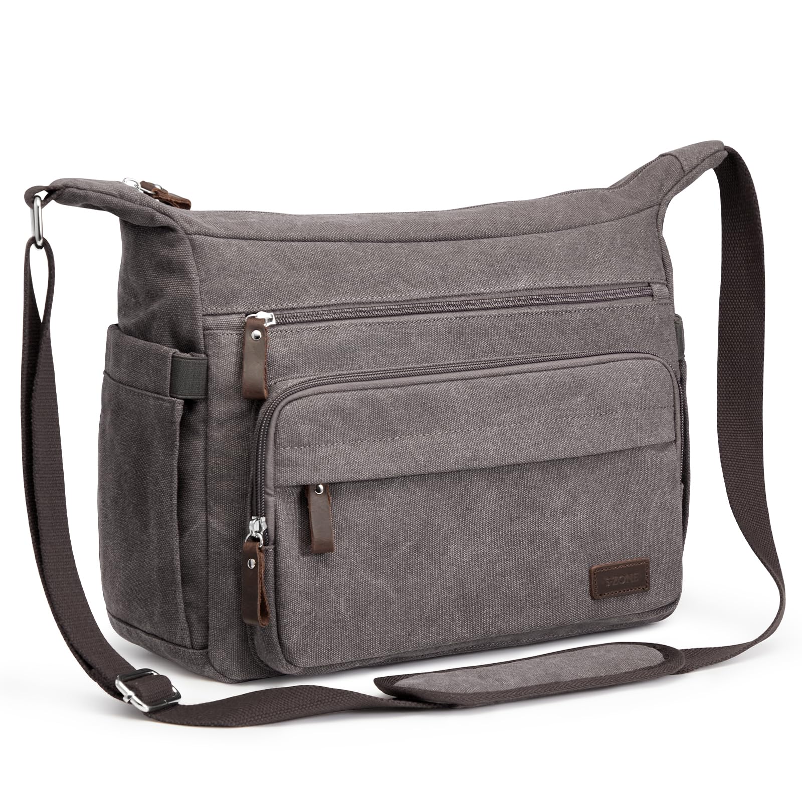 S-ZONE Sac à bandoulière en toile pour ordinateur portable de 33,3 cm avec housse pour ordinateur portable