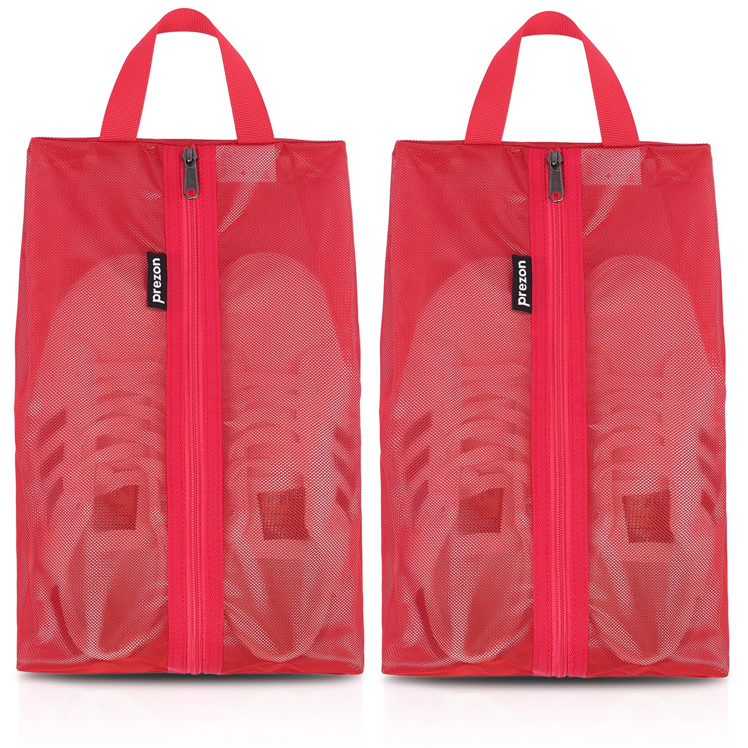 Prezon Sac à Chaussures de Voyage en Maille TPU imperméable, Fermeture éclair YKK Robuste, Anti-salissure, Organiseur de Chaussures, Sac à Chaussures avec Fermeture éclair